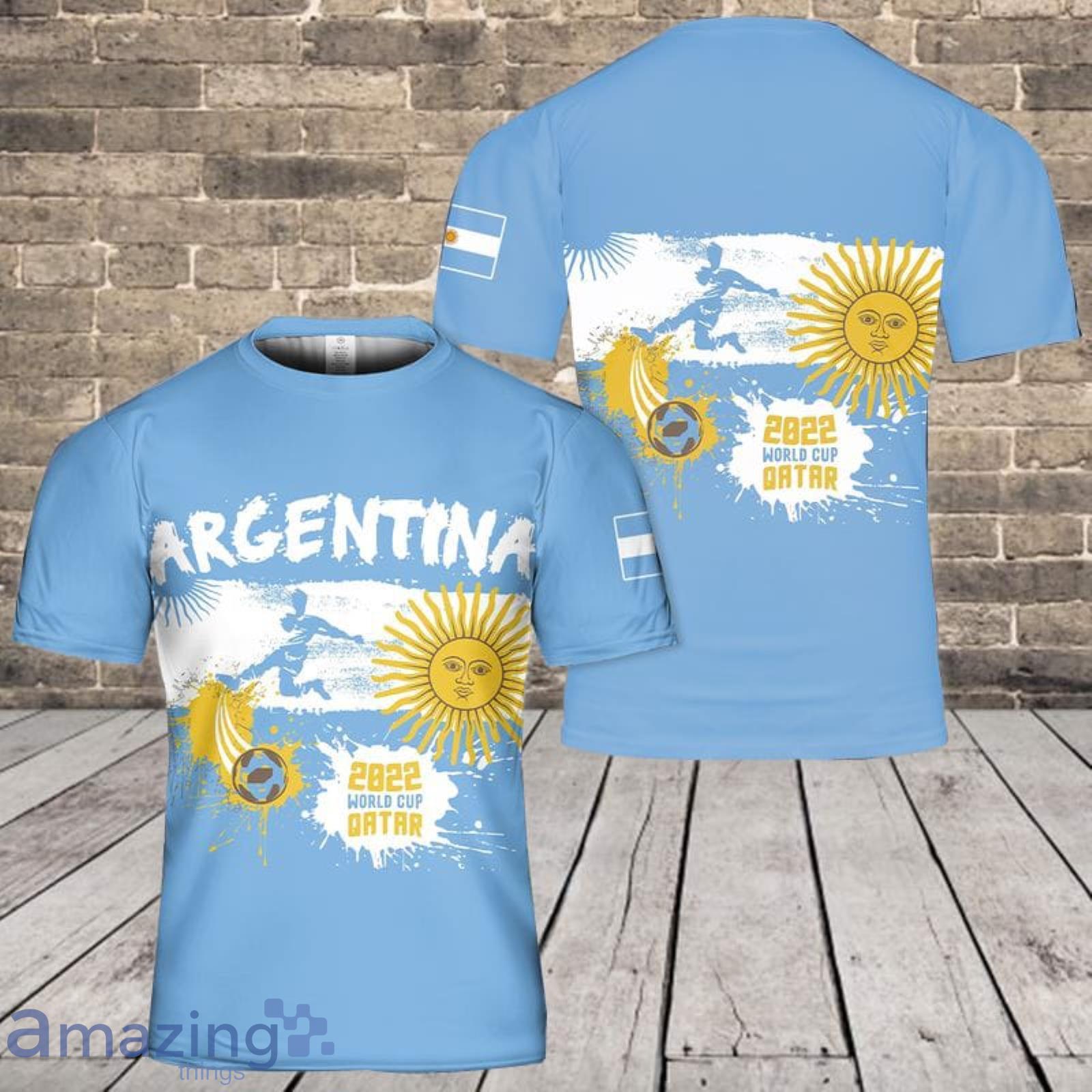 Argentina Football World Cup 2022 3D T-Shirt Product Photo 1