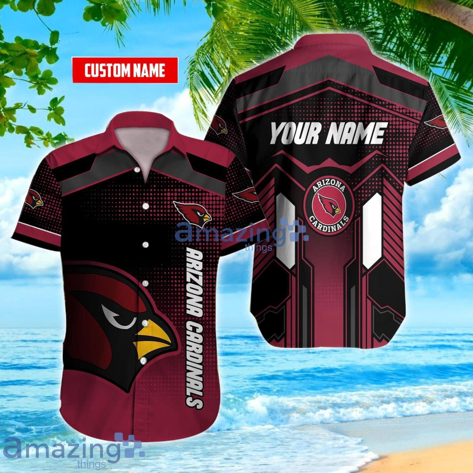 Custom Name Arizona Cardinals NFL Logo Angry Hawaiian Shirt For