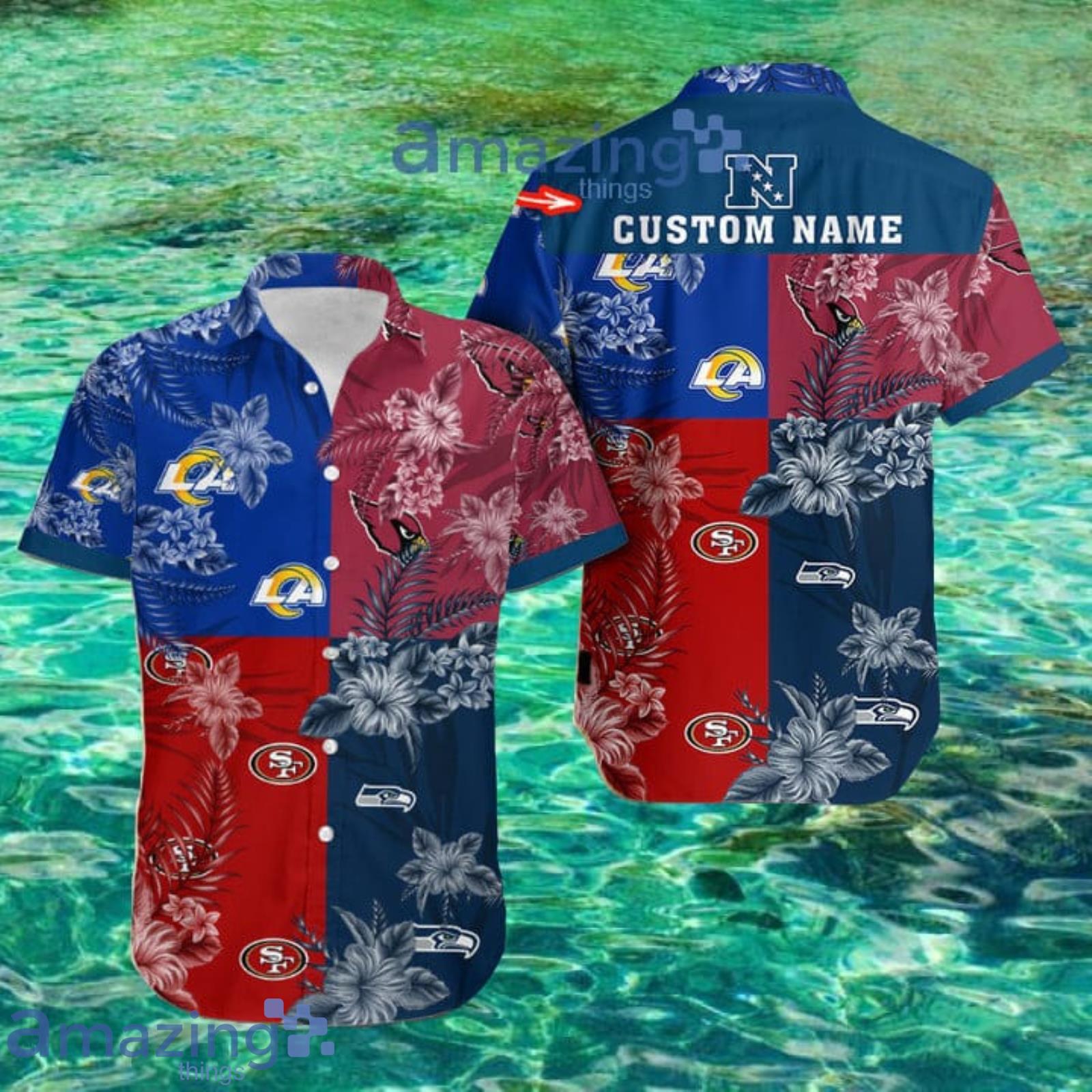 Arizona Cardinals Los Angeles Rams Seattle Seahawks San Francisco 49ers  Custom Name Nfc West Tropical Hawaiian Shirt