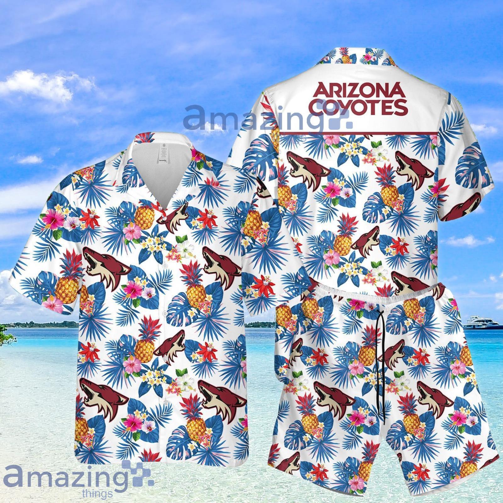 Arizona Coyotes Pineapple Tropical Aloha Summer Set Hawaiian Shirt And Shorts Product Photo 1