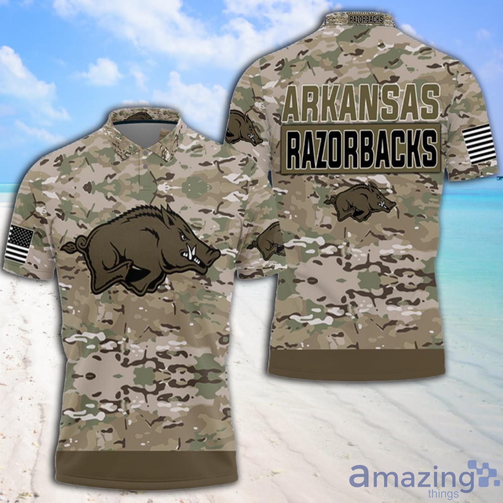 Arkansas Razorbacks Camo Pattern 3D Jersey Polo Shirt All Over Print Shirt 3D T-Shirt Product Photo 1