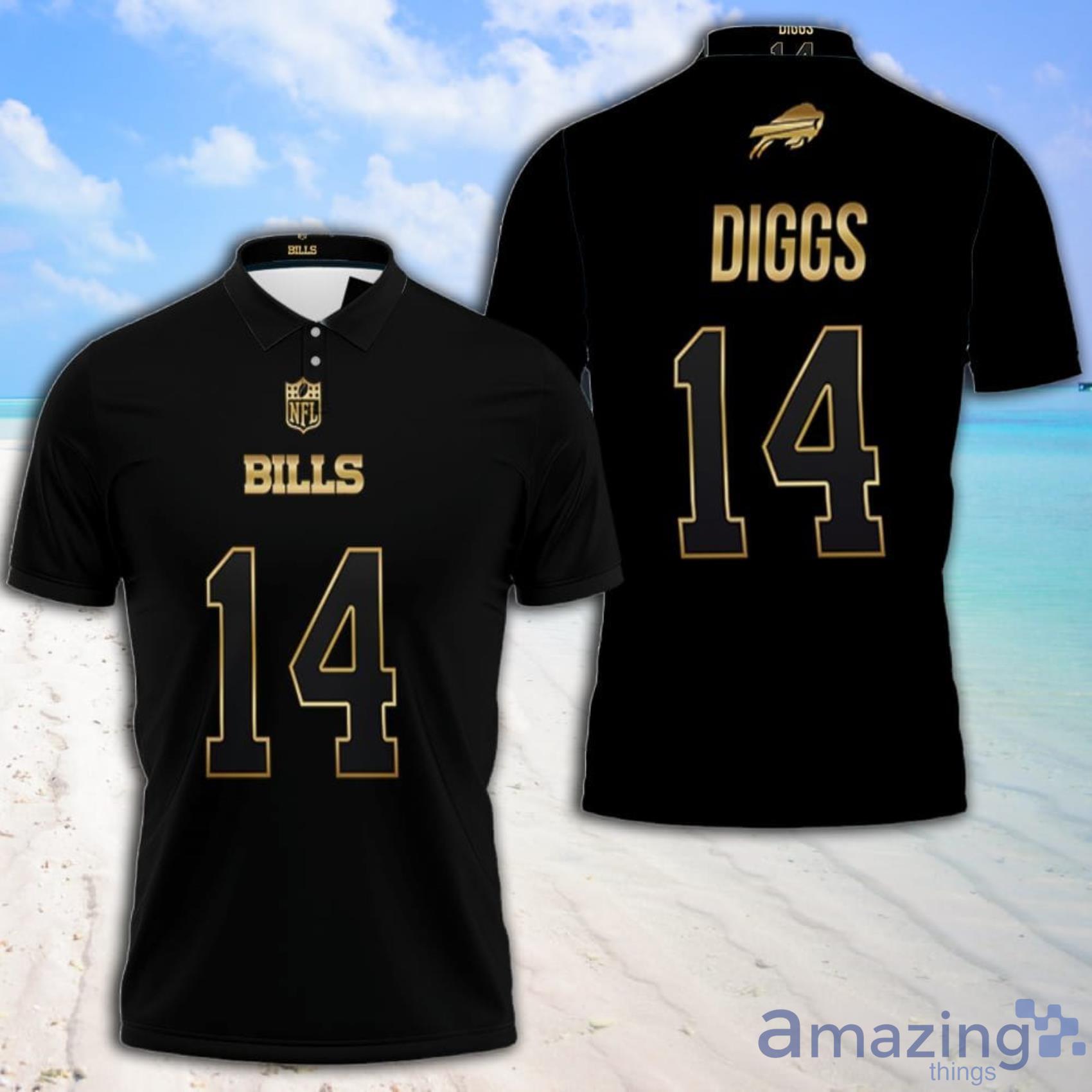 Art Buffalo Bills Stefon Diggs Number 14 Great Player NFL Black Golden  Edition Vapor Limited Polo Shirt