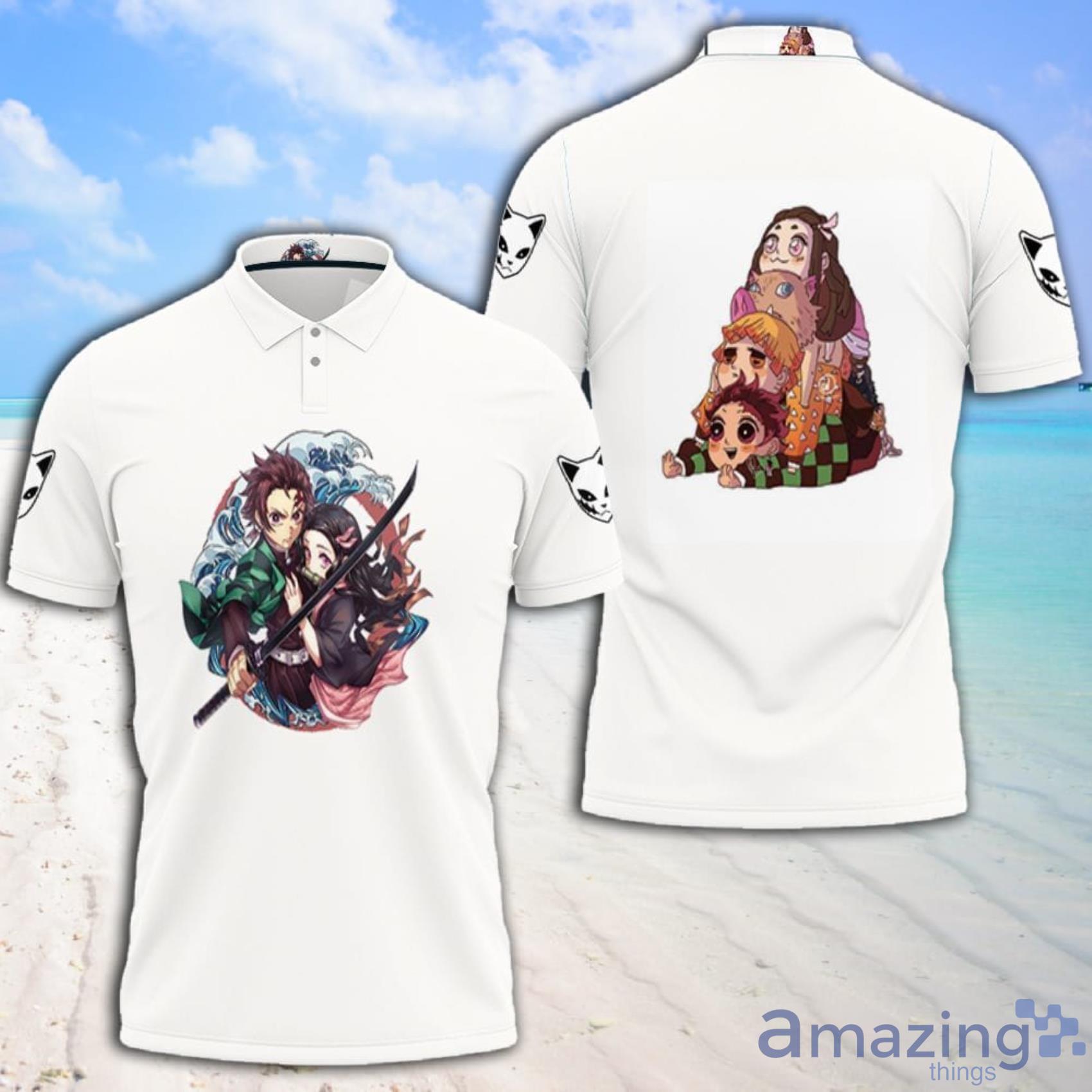 Art Kamado Tanjiro Kamado Nezuko Grow Up Edition Kimetsu No Yaiba Full Print Polo Shirt Product Photo 1