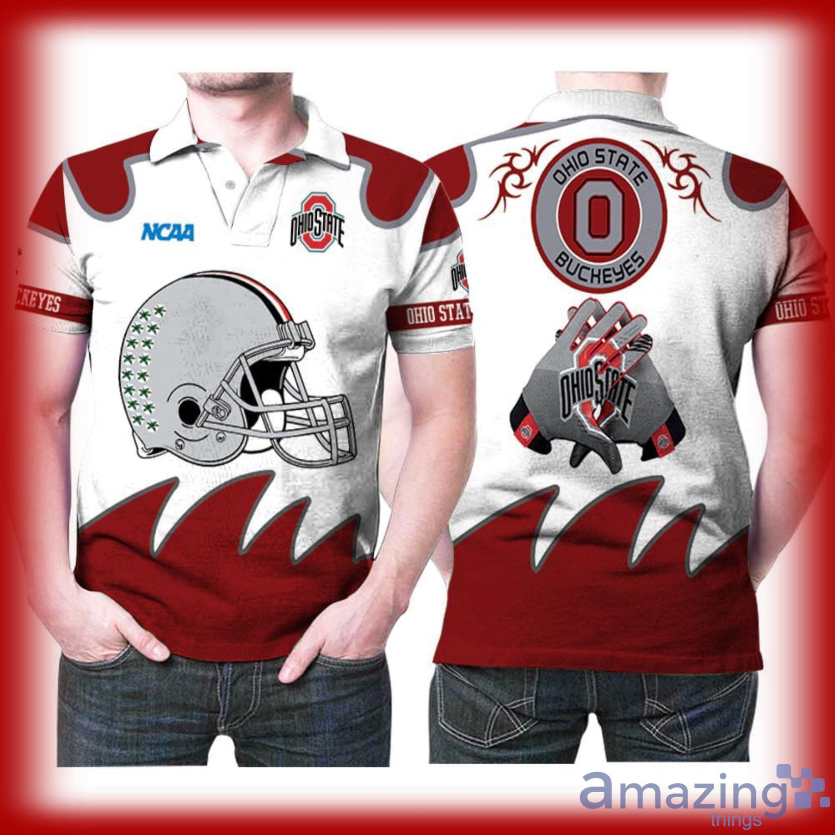 Art Ohio State Buckeyes Football University Team Logo Full Print Polo Shirt Product Photo 1