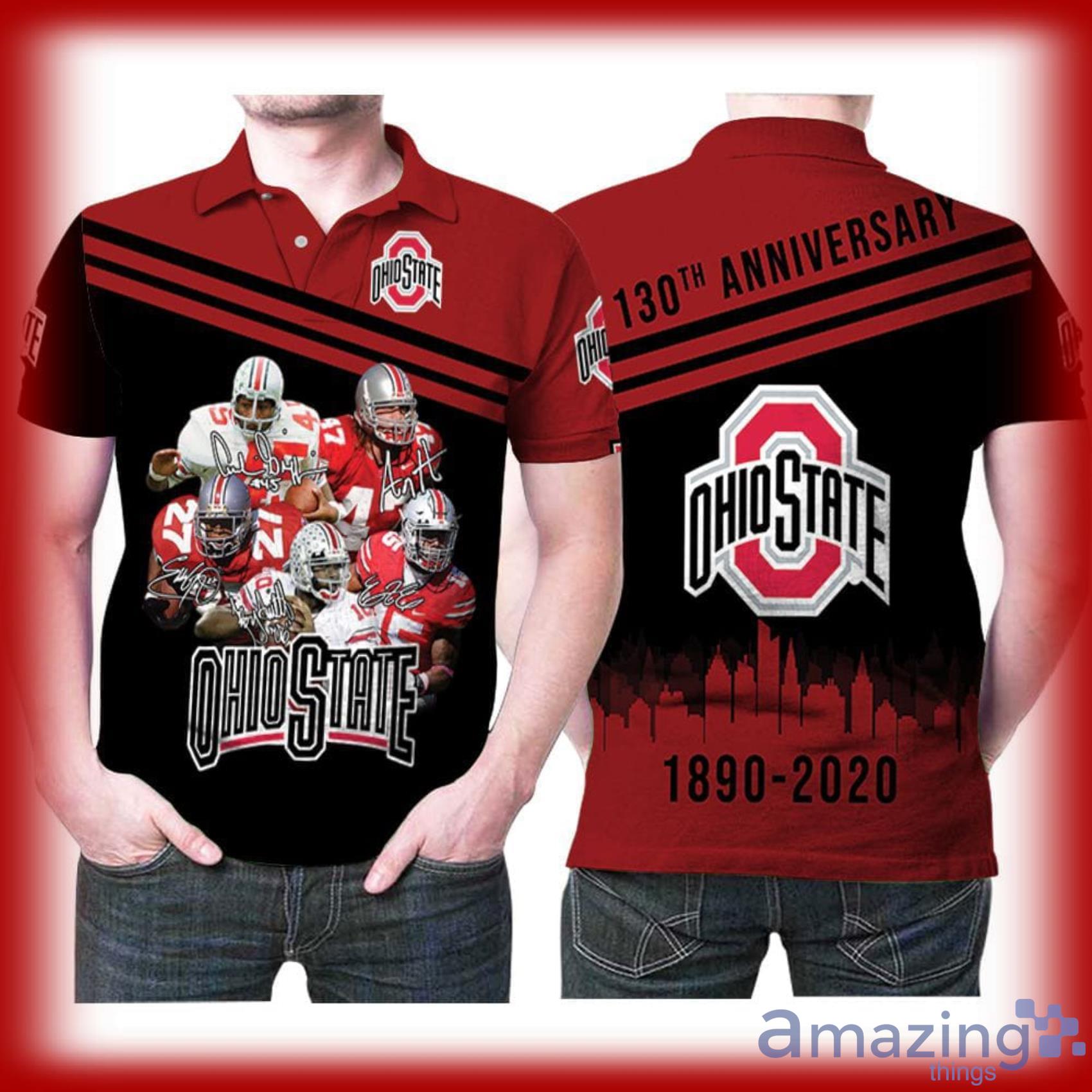 Art Ohio State Buckeyes Legend Players Signed 130th Anniversary 1890 2020 Full Print Polo Shirt Product Photo 1
