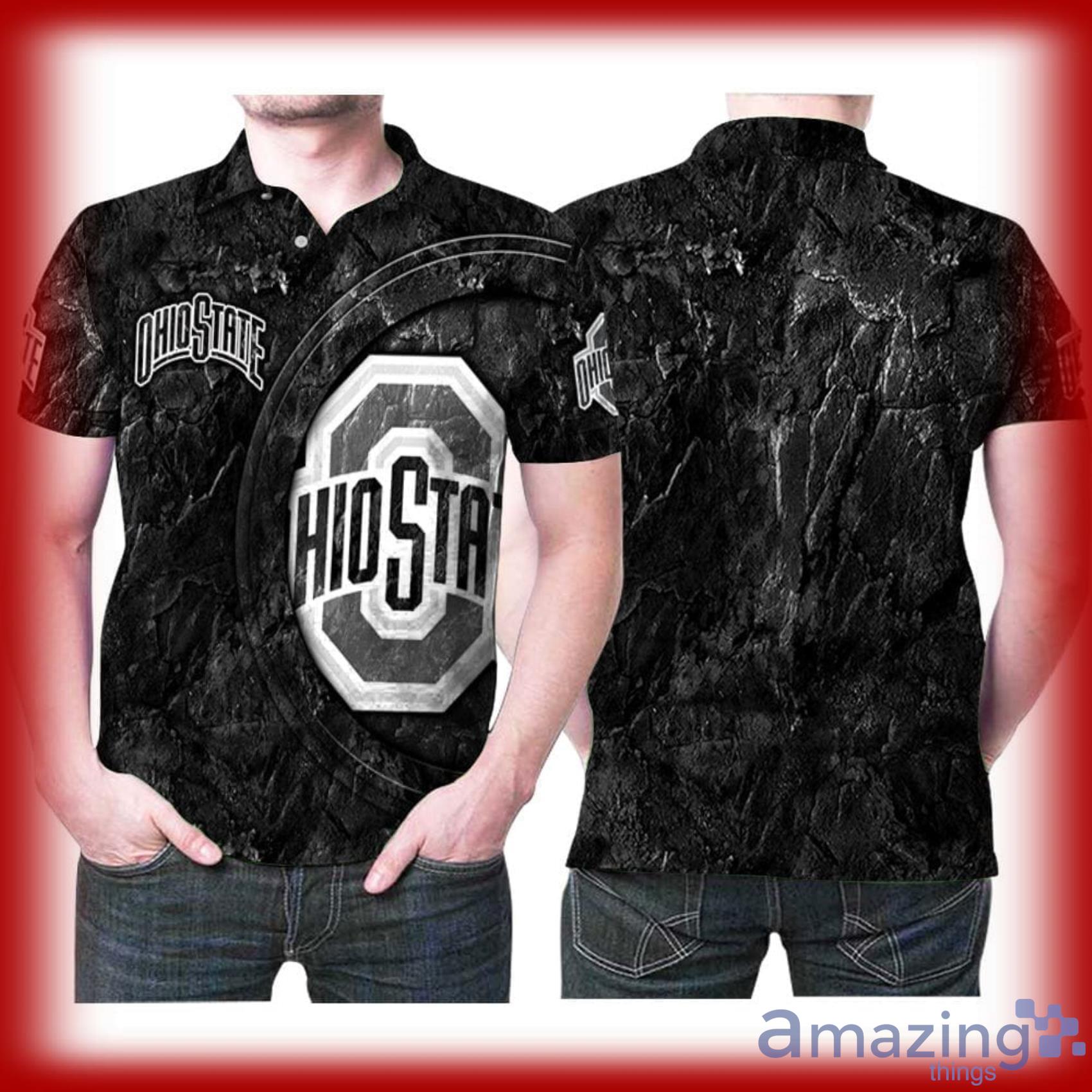 Art Ohio State Buckeyes Logo Cracked Ground Printed Full Print Polo Shirt Product Photo 1