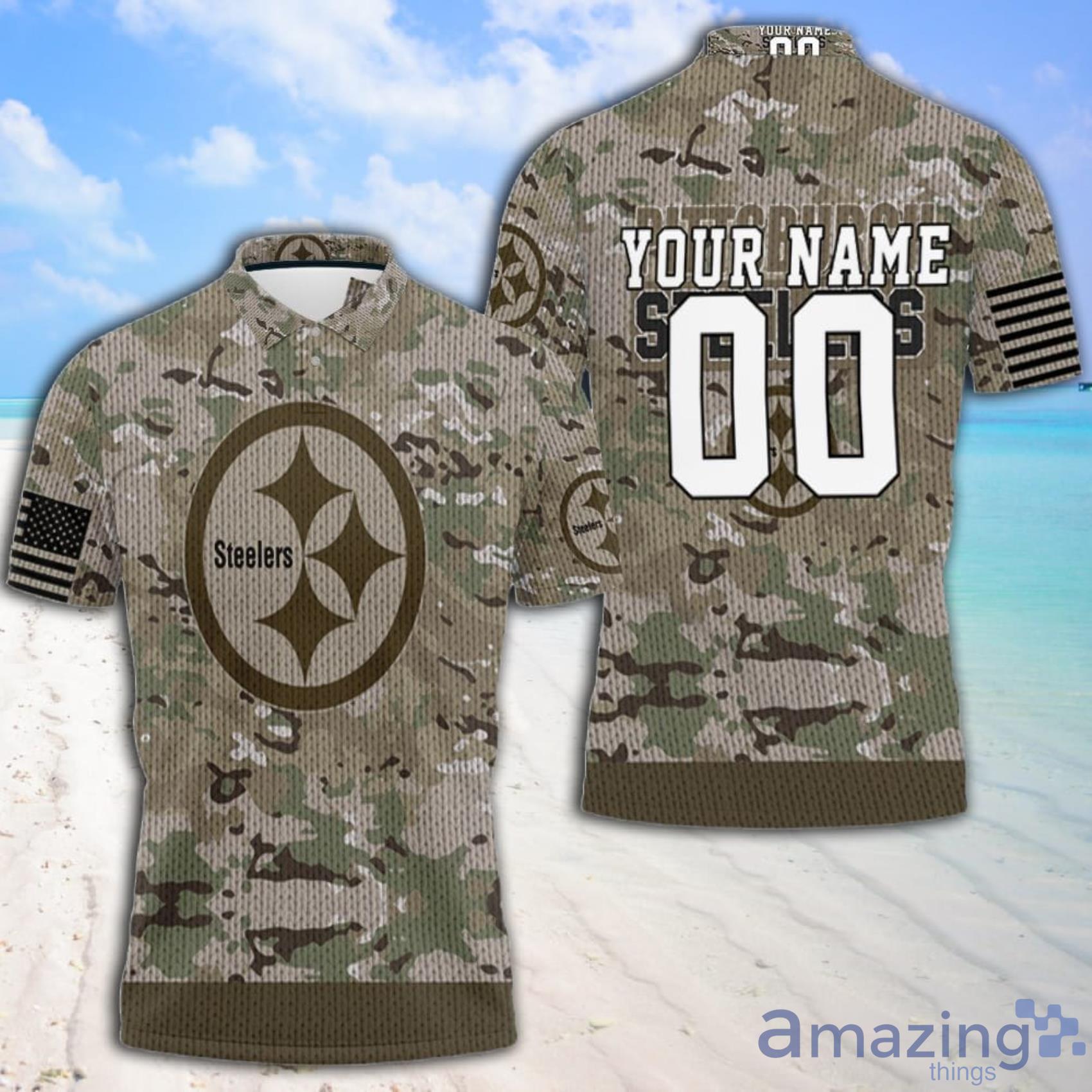 Art Pittsburgh Steelers Camouflage Pattern For Fans Personalized Full Print Polo Shirt Product Photo 1