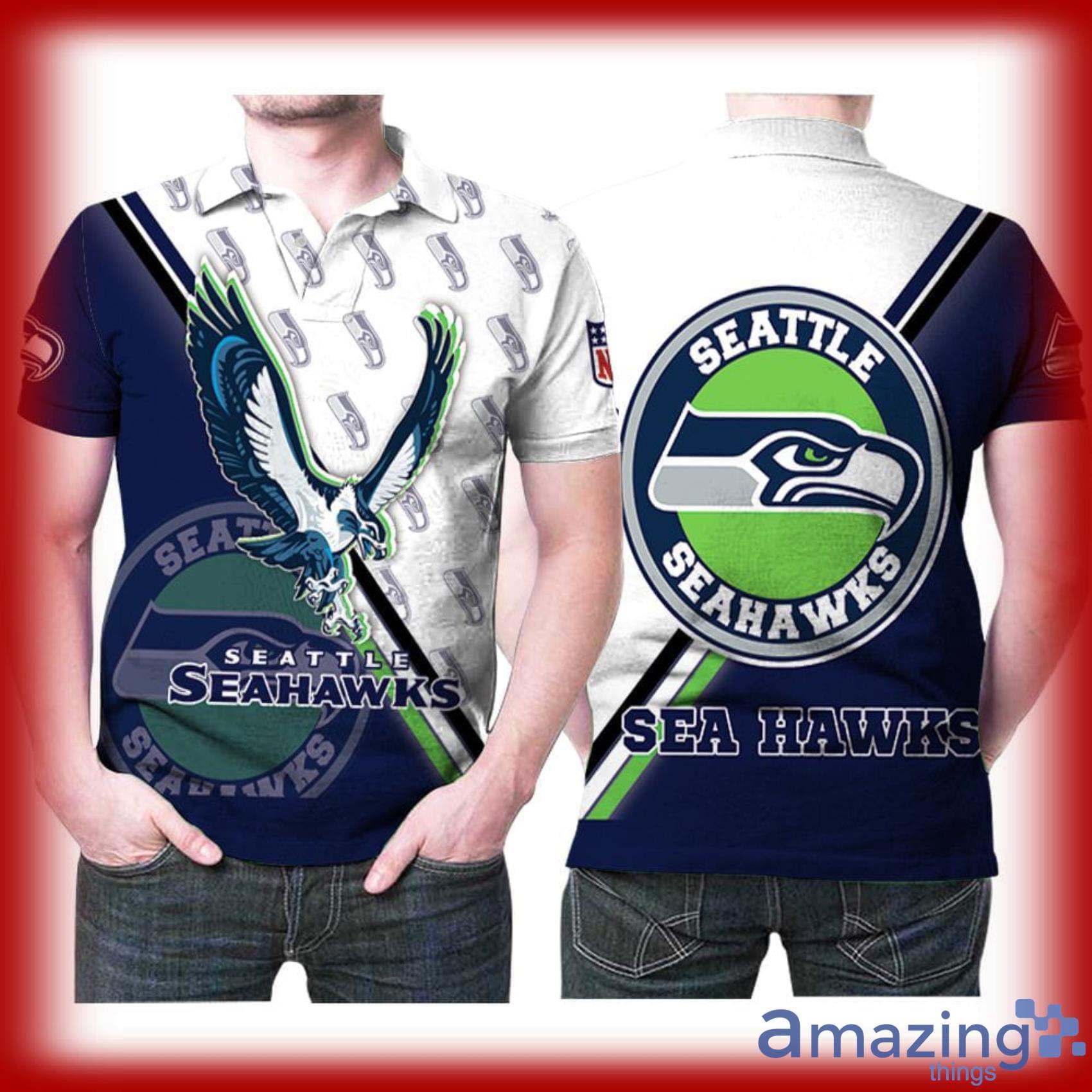 Art Seattle Seahawks Fly Seahawks Fly Full Print Polo Shirt Product Photo 1