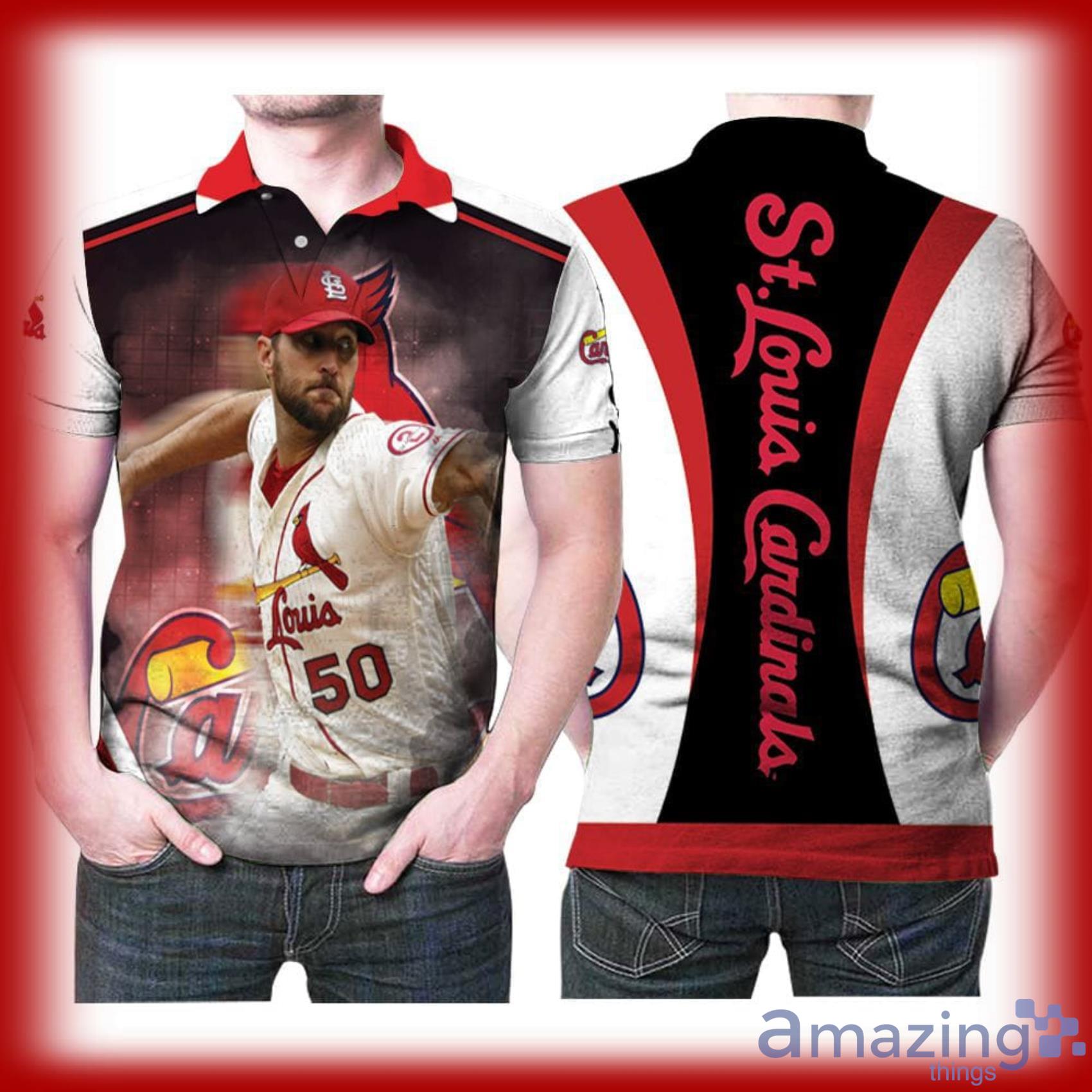 Art St Louis Cardinals Adam Wainwright 50 Great Player MLB Baseball Team  Polo Shirt