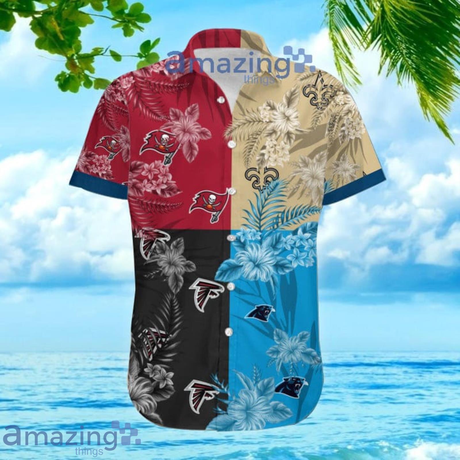 Atlanta Falcons Carolina Panthers New Orleans Saints Tampa Bay Buccaneers  Custom Name Nfc South Tropical Hawaiian Shirt