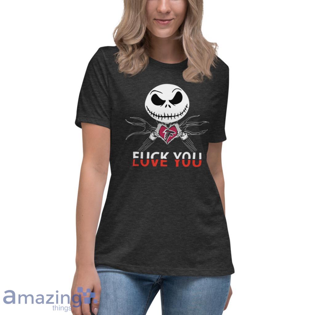 Atlanta Falcons Love You Jack Skellington Halloween Shirt image Atlanta Falcons Love You Jack Skellington Halloween Shirt - Womens Relaxed Short Sleeve Jersey Tee-1