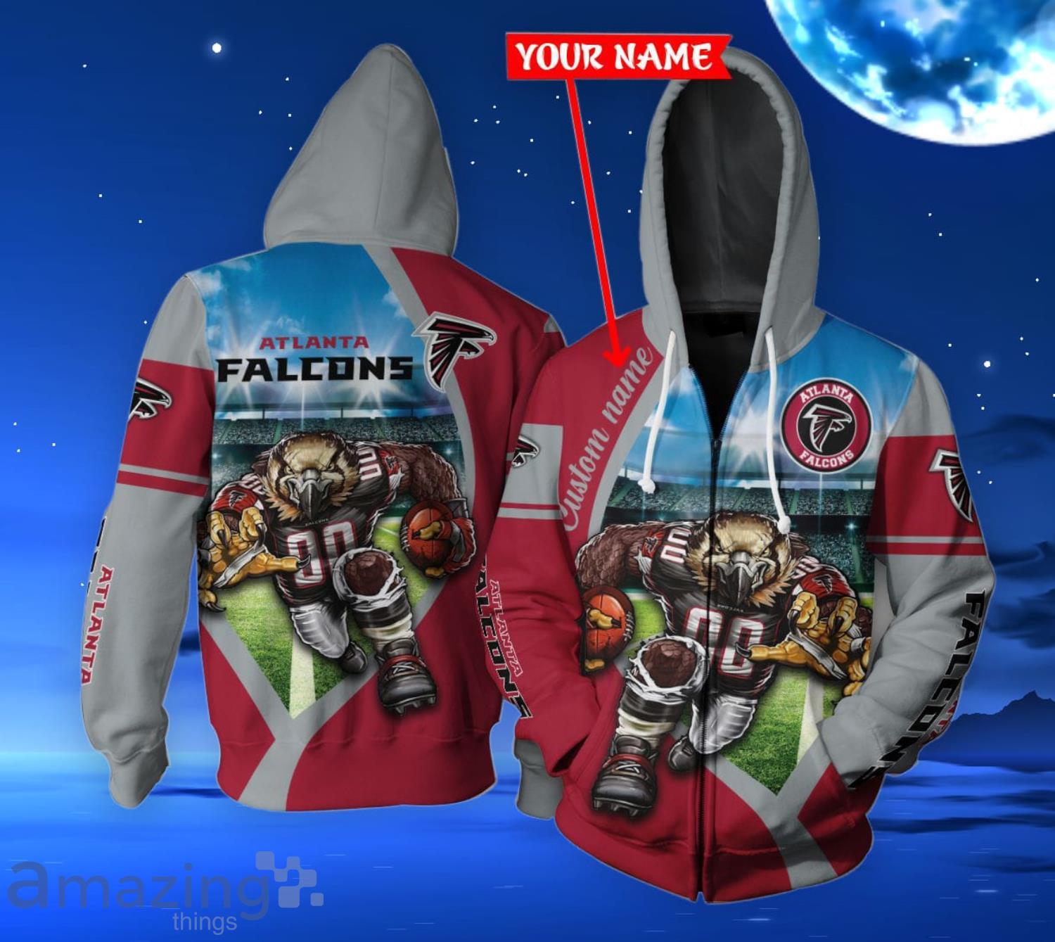 Atlanta Falcons Mascot Personalized Name 3D All Over Print Shirt For Fans image Atlanta Falcons Mascot Personalized Name 3D All Over Print Shirt For Fans Product Photo 2