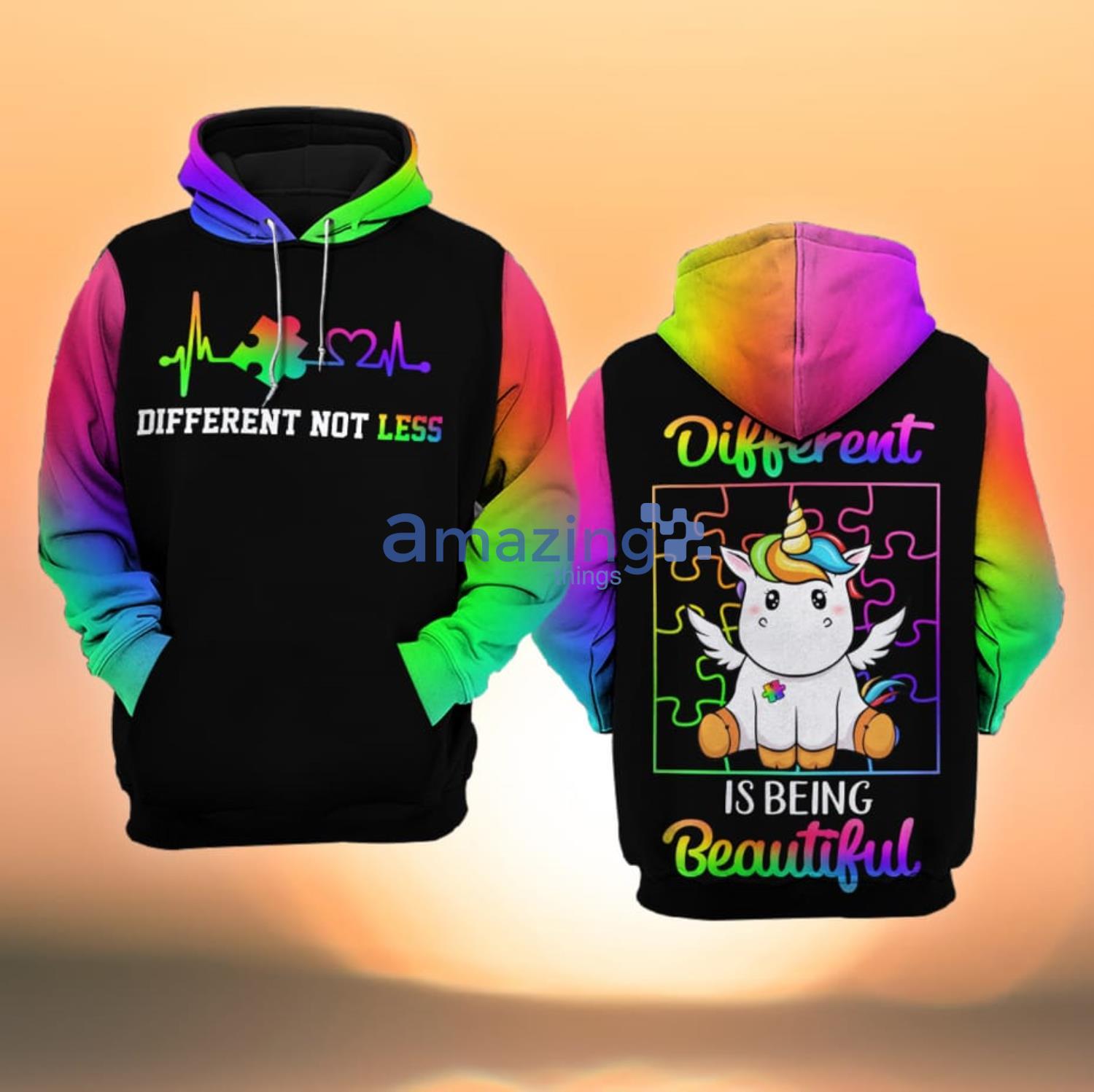 Autism Awareness Being Different Is Being Beautiful All Over Print 3D Hoodie Product Photo 1