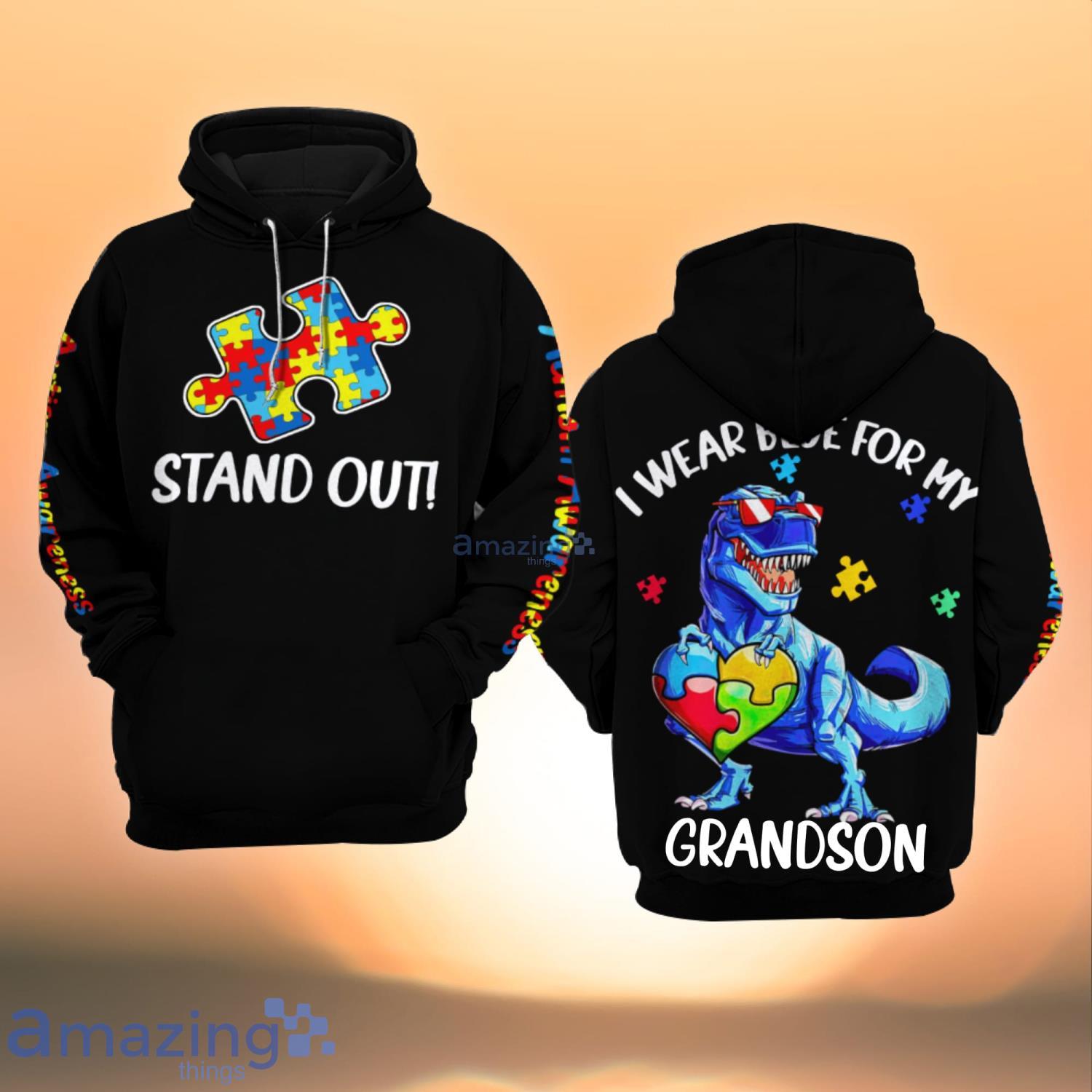 Autism Awareness Stand Out I Wear Blue For My Grandson All Over Print 3D Hoodie Product Photo 1 Autism Awareness Stand Out I Wear Blue For My Grandson All Over Print 3D Hoodie Product Photo 1