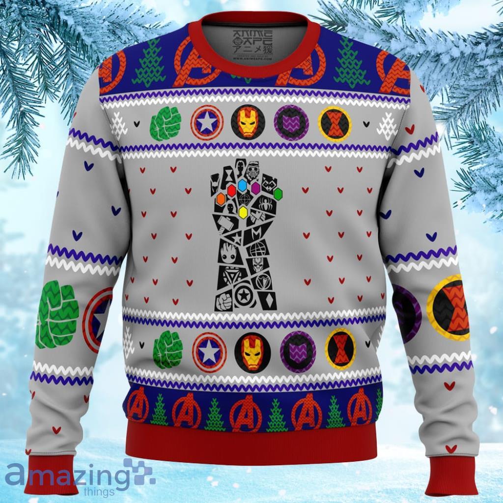 Avengers Gauntlet Ugly Christmas Sweater - Avengers Gauntlet Ugly Christmas Sweater