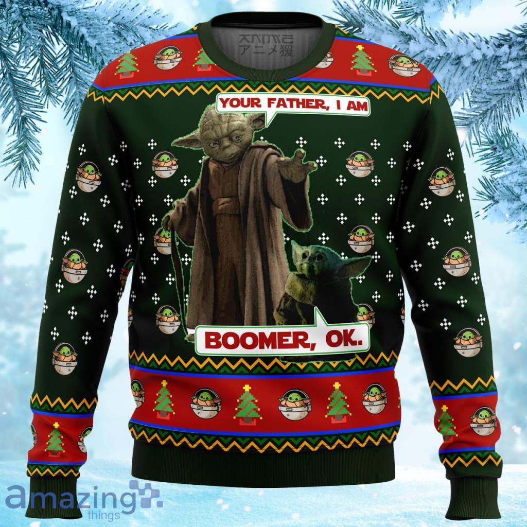 Baby Yoda Boomer Star Wars Ugly Christmas Sweater - Baby Yoda Boomer Star Wars Ugly Christmas Sweater