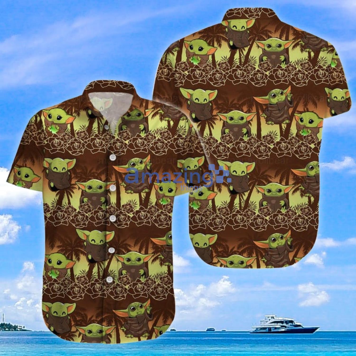 Baby Yoda All Over Print Summer Gift Hawaiian Shirt And Shorts