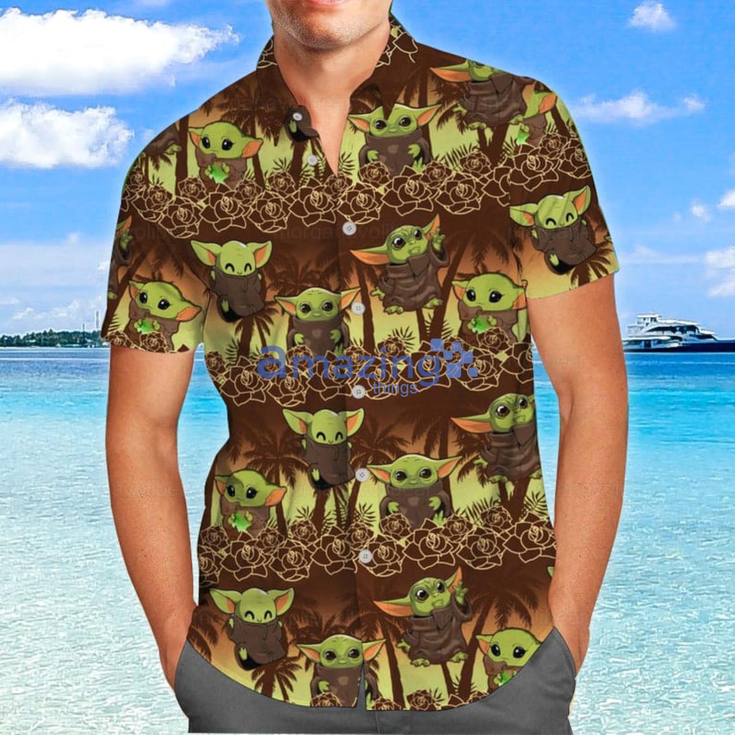 Baby Yoda Lover Baby Yoda All Over Print Summer Gift Hawaiian Shirt And Shorts Product Photo 1