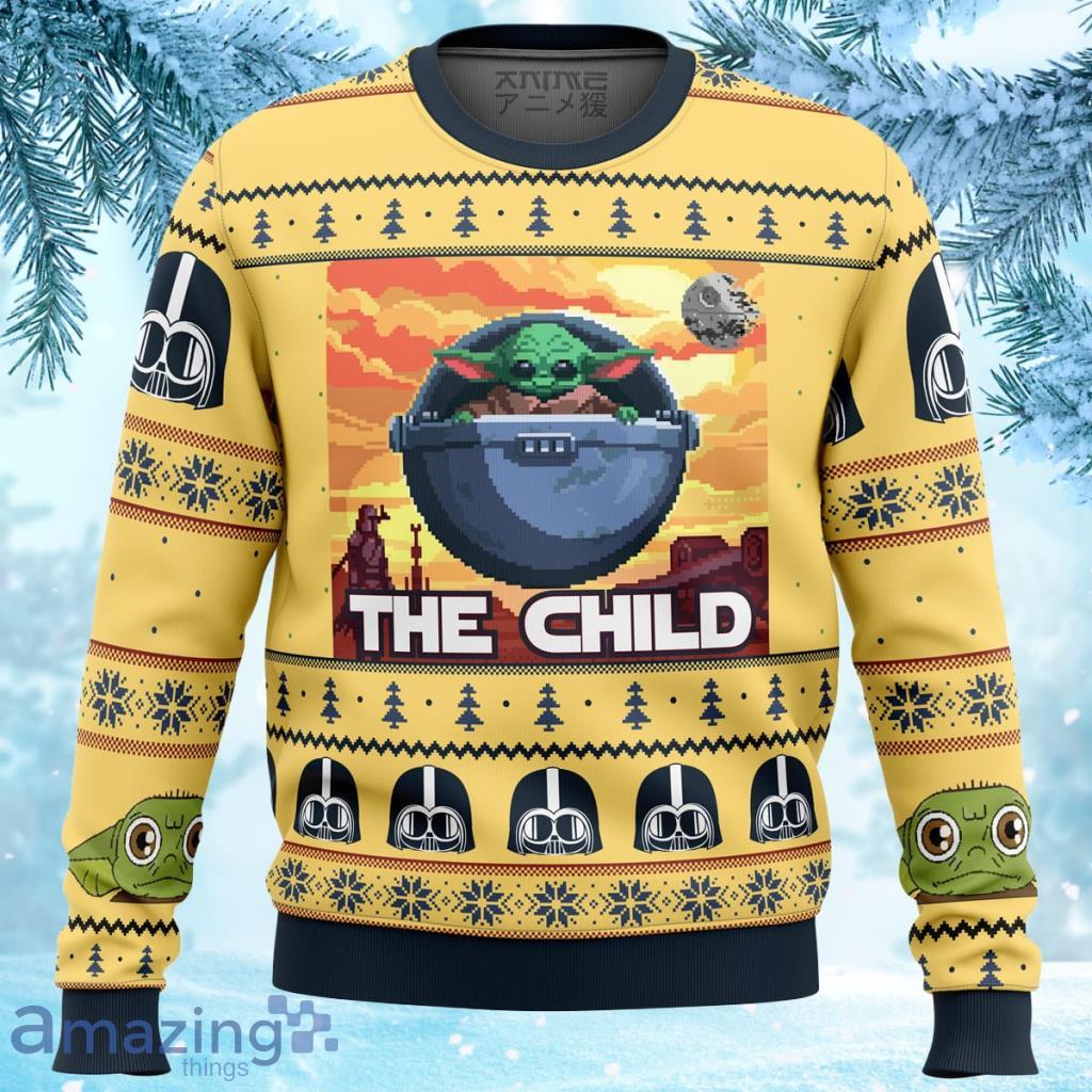 Baby Yoda The Child Mandalorion Star Wars Ugly Christmas Sweater 3D - Baby Yoda the Child Mandalorion Star Wars Ugly Christmas Sweater