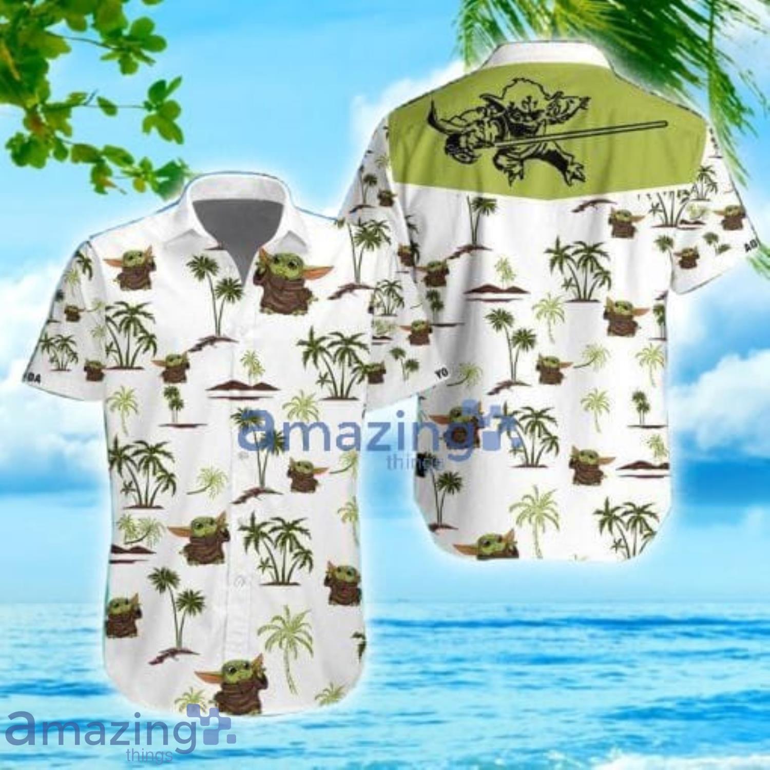 Baby Yoda Tropical Short Sleeve Aloha Hawaiian Shirt For Men And Women Product Photo 1
