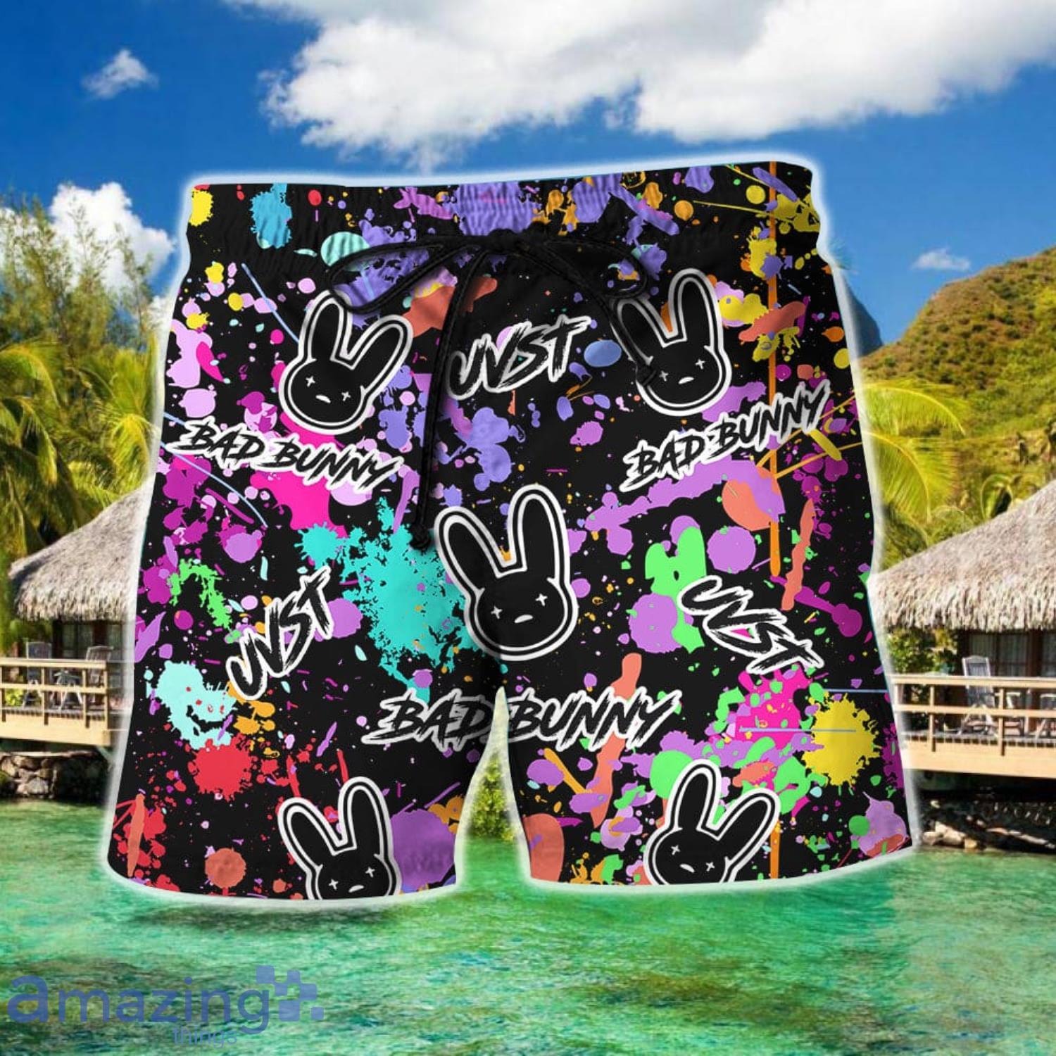 Funny Beach Bad Bunny Uvst Sun Beach Summer Combo Hawaiian Shirt And Shorts