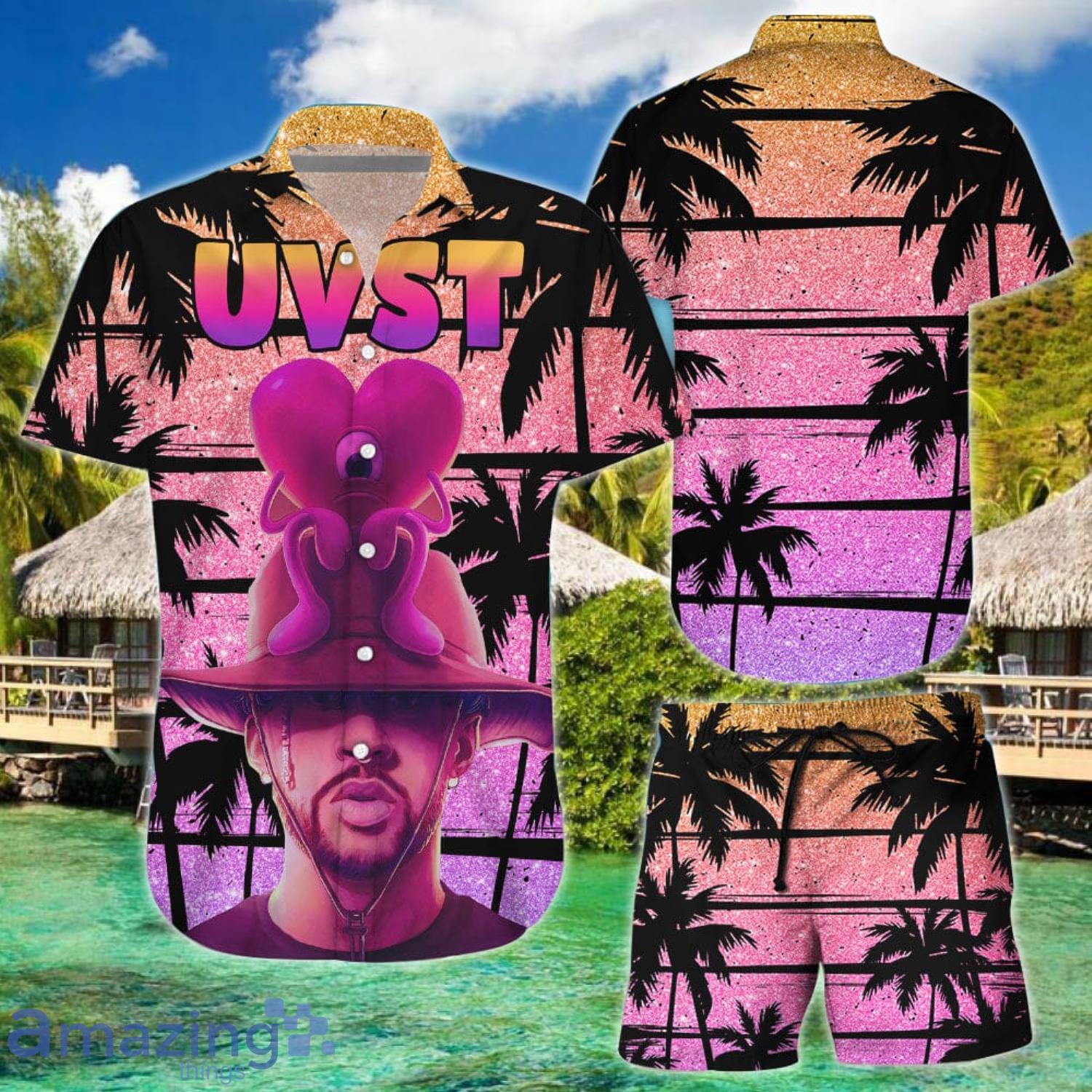 Funny Beach Bad Bunny Uvst Sun Beach Summer Combo Hawaiian Shirt And Shorts