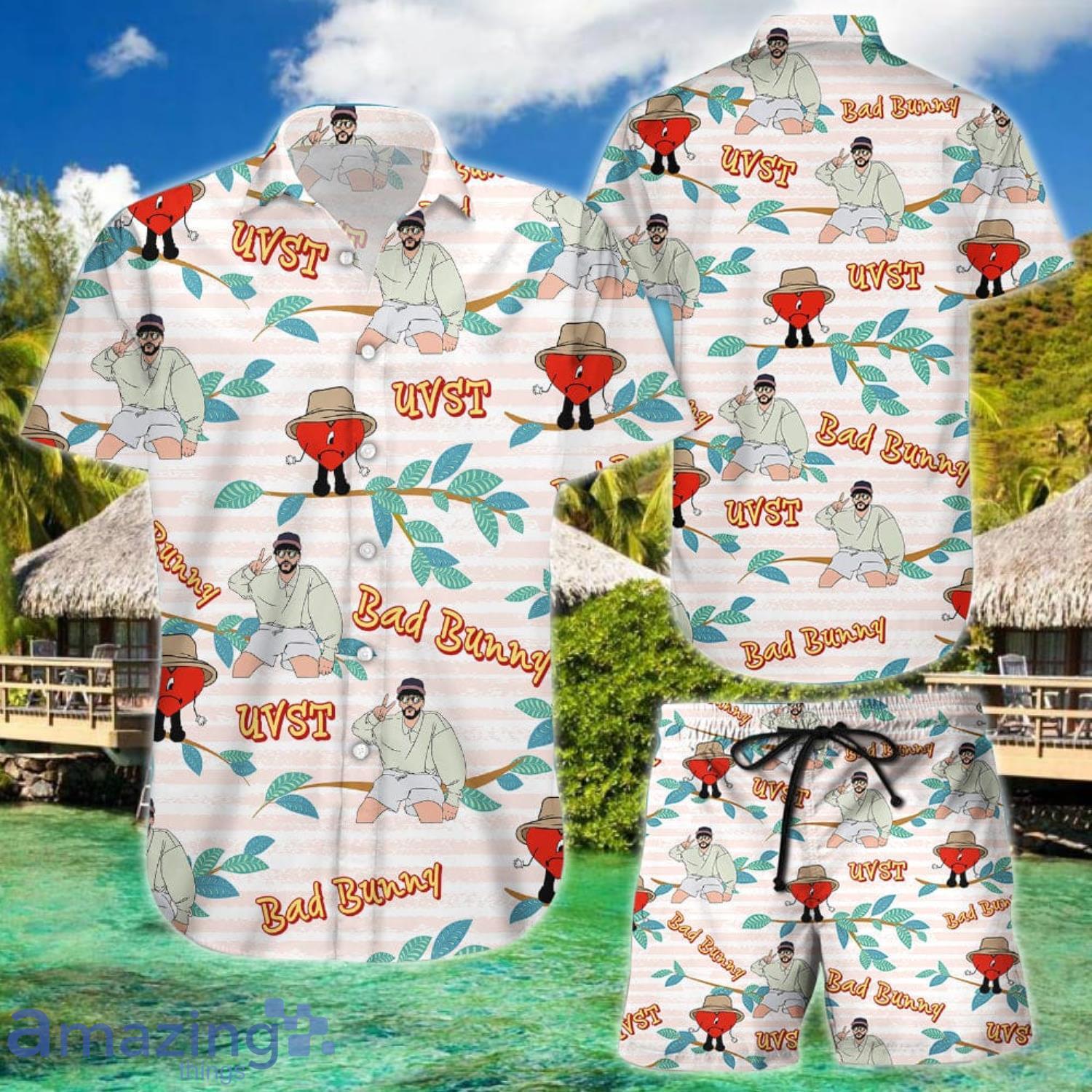 Funny Beach Bad Bunny Uvst Sun Beach Summer Combo Hawaiian Shirt And Shorts