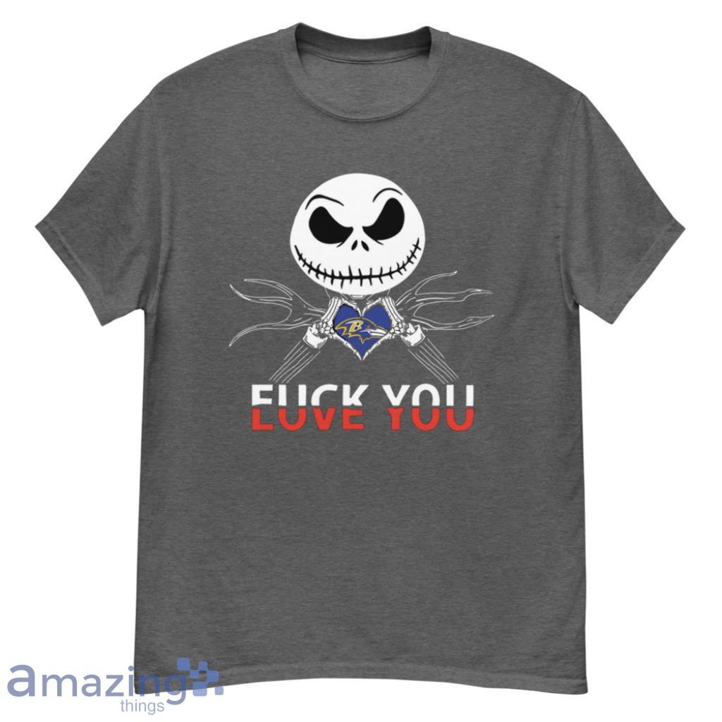 Baltimore Ravens Love You Jack Skellington Halloween Shirt - G500 Men’s Classic T-Shirt-1