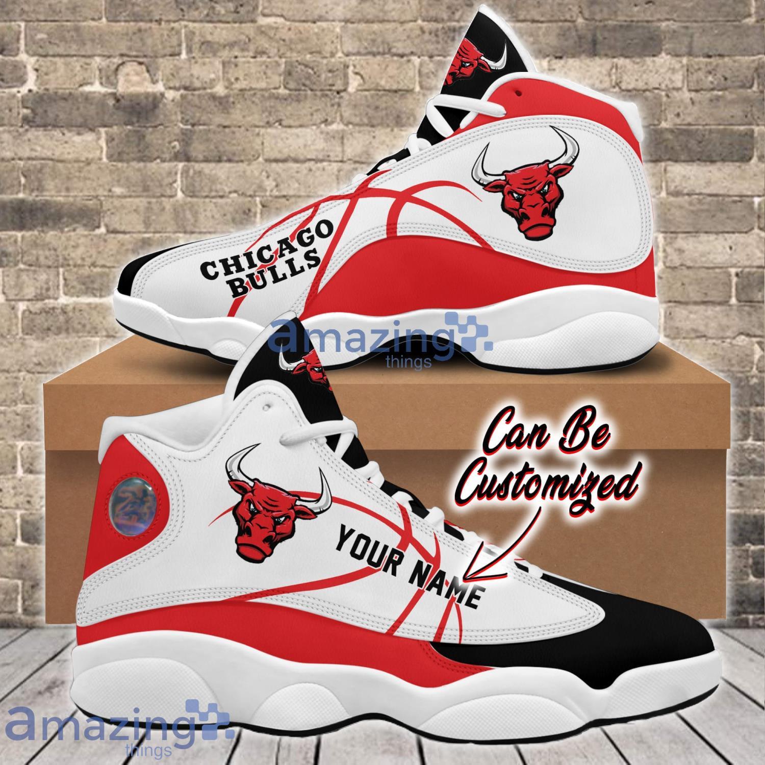 Basketball Sneakers Custom Name NBA C. Bulls Sport Team Air Jordan 13 Shoes  For Fans