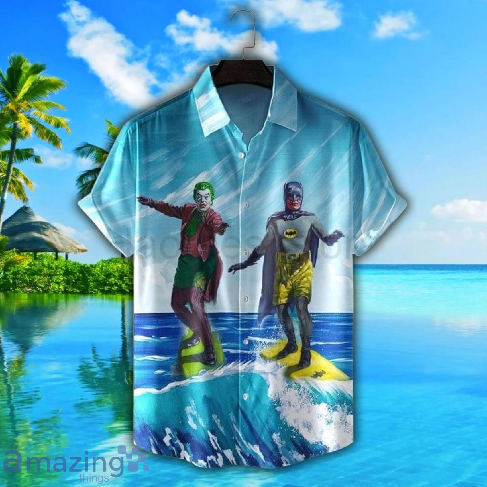 Batman And Joker Print Short Sleeve Hawaiian Shirt Product Photo 1