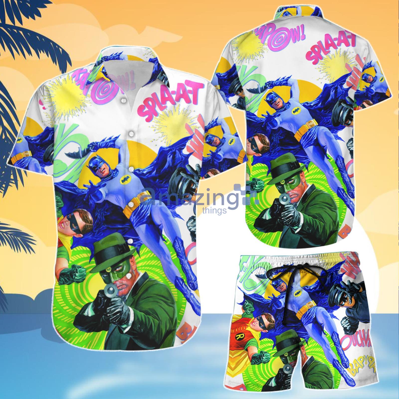 Batman Vs Green Villains Combo Hawaiian Shirt And Shorts Gift For Summer Vacation Product Photo 1