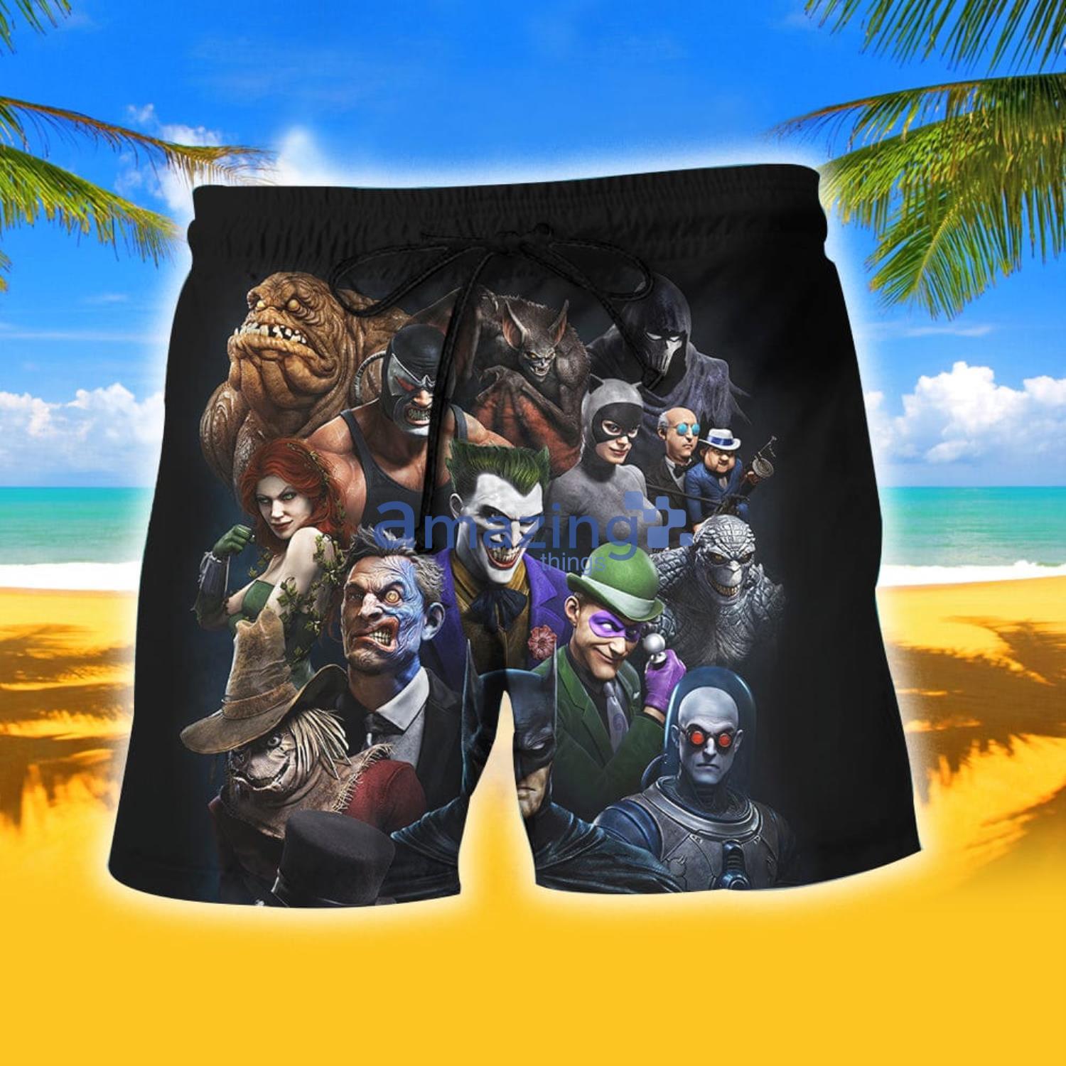 Batman with Villains Tropical Aloha Combo Hawaiian Shirt And Shorts Gift For Summer image Batman with Villains Tropical Aloha Combo Hawaiian Shirt And Shorts Gift For Summer Product Photo 2
