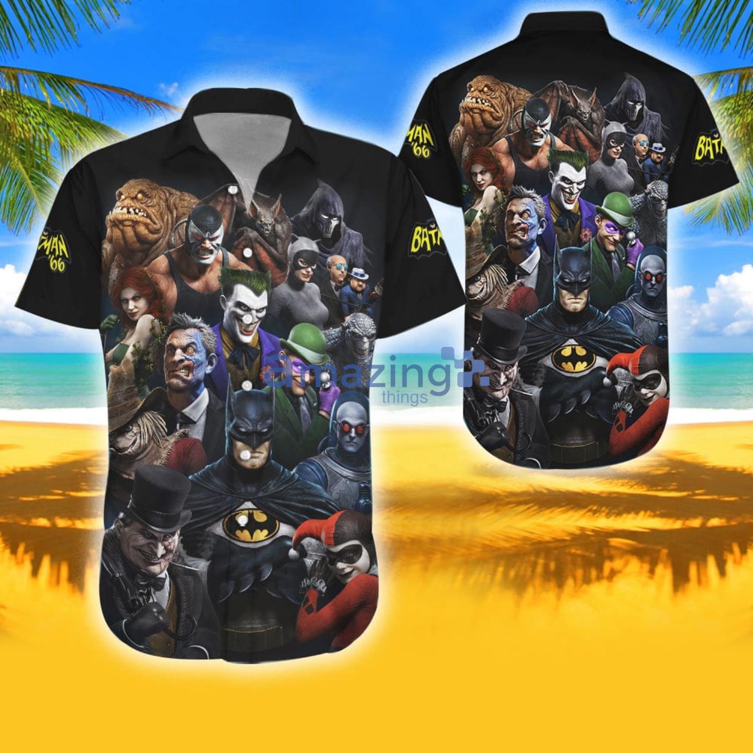 Batman with Villains Tropical Aloha Combo Hawaiian Shirt And Shorts Gift For Summer Product Photo 1 Batman with Villains Tropical Aloha Combo Hawaiian Shirt And Shorts Gift For Summer Product Photo 1