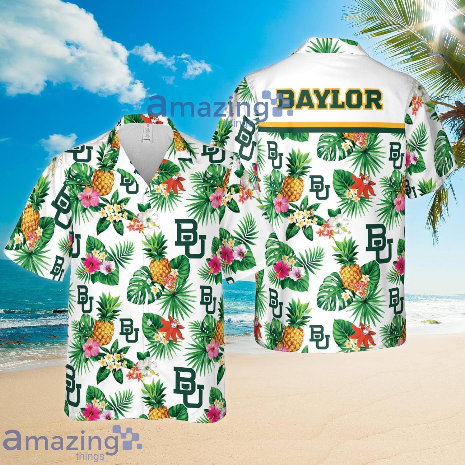 Baylor Bears Pineapple Tropical Flower Combo Hawaiian Shirt And Shorts Product Photo 1