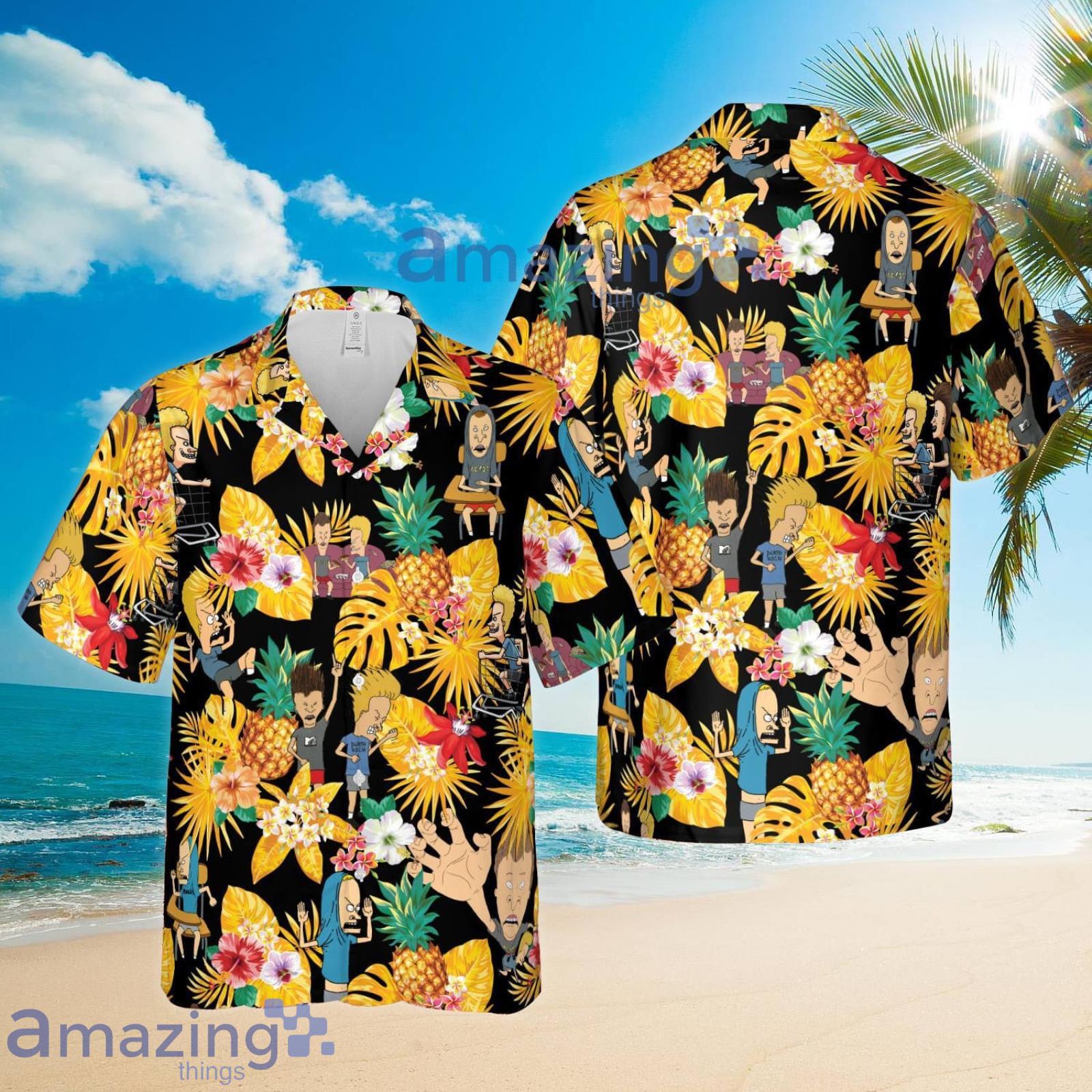 Beavis and Butt Head Tropical Pineapple Aloha Summer Set Hawaiian Shirt And Shorts image Beavis and Butt-Head Tropical Pineapple Aloha Summer Set Hawaiian Shirt And Shorts Product Photo 2
