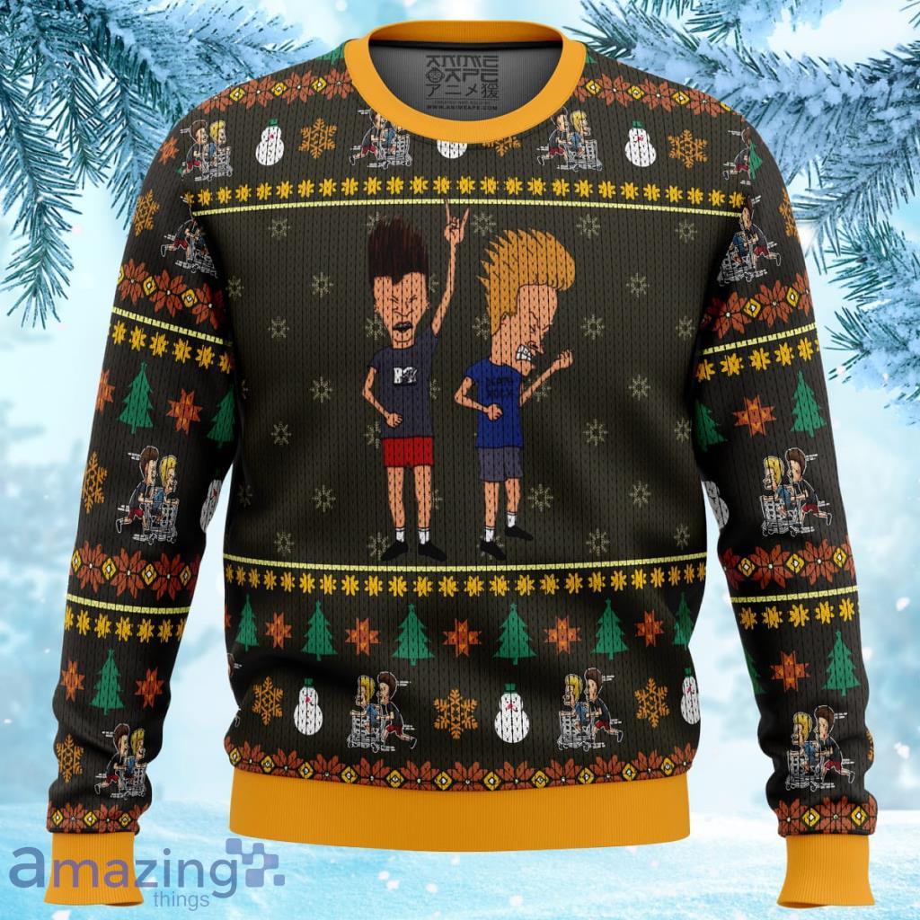 Beavis And Butthead Rock On Ugly Christmas Sweater 3D - Beavis and Butthead Rock On Ugly Christmas Sweater