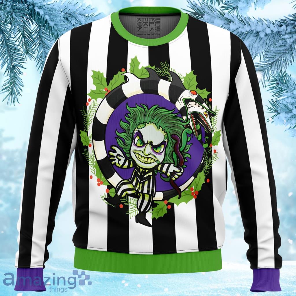 Beetle Juice Ugly Christmas Sweater 3D - Beetle Juice Ugly Christmas Sweater