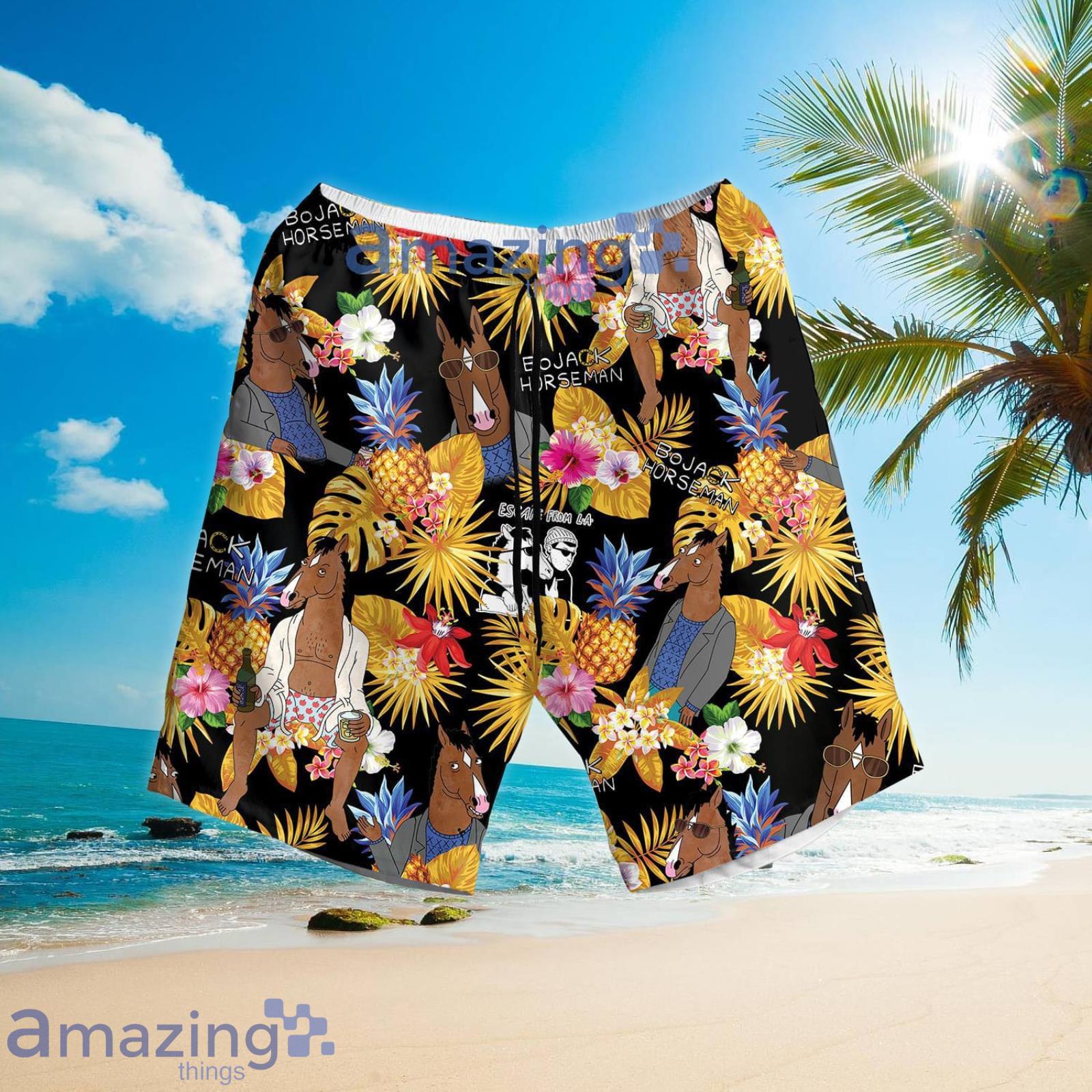 BJH Tropical Beach Hawaii Style Pineapple Tropical Flower Summer Set Hawaiian Shirt And Shorts image BJH Tropical Beach Hawaii Style Pineapple Tropical Flower Summer Set Hawaiian Shirt And Shorts Product Photo 2
