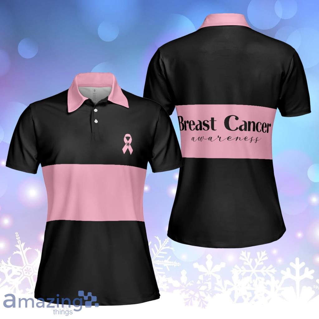 Breast Cancer Awareness Ribbon Polo Shirt For Women - Breast Cancer Awareness Ribbon Polo Shirt For Women