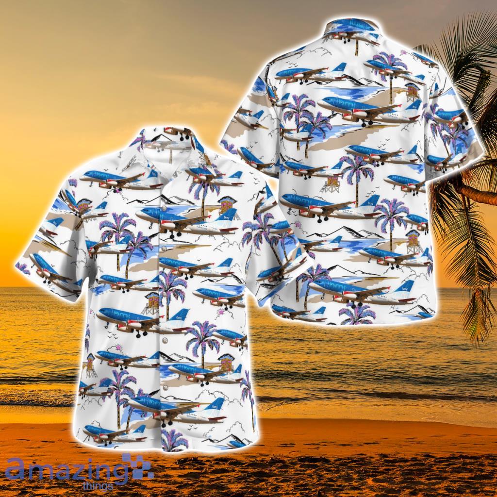 British Midland International Airbus A319-100 Hawaiian Shirt - British Midland International Airbus A319-100 Hawaiian Shirt