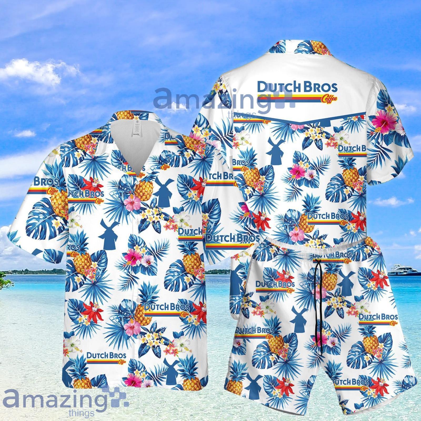 Bros Coffee Pineapple Tropical Aloha  Summer Set Hawaiian Shirt And Shorts Product Photo 1
