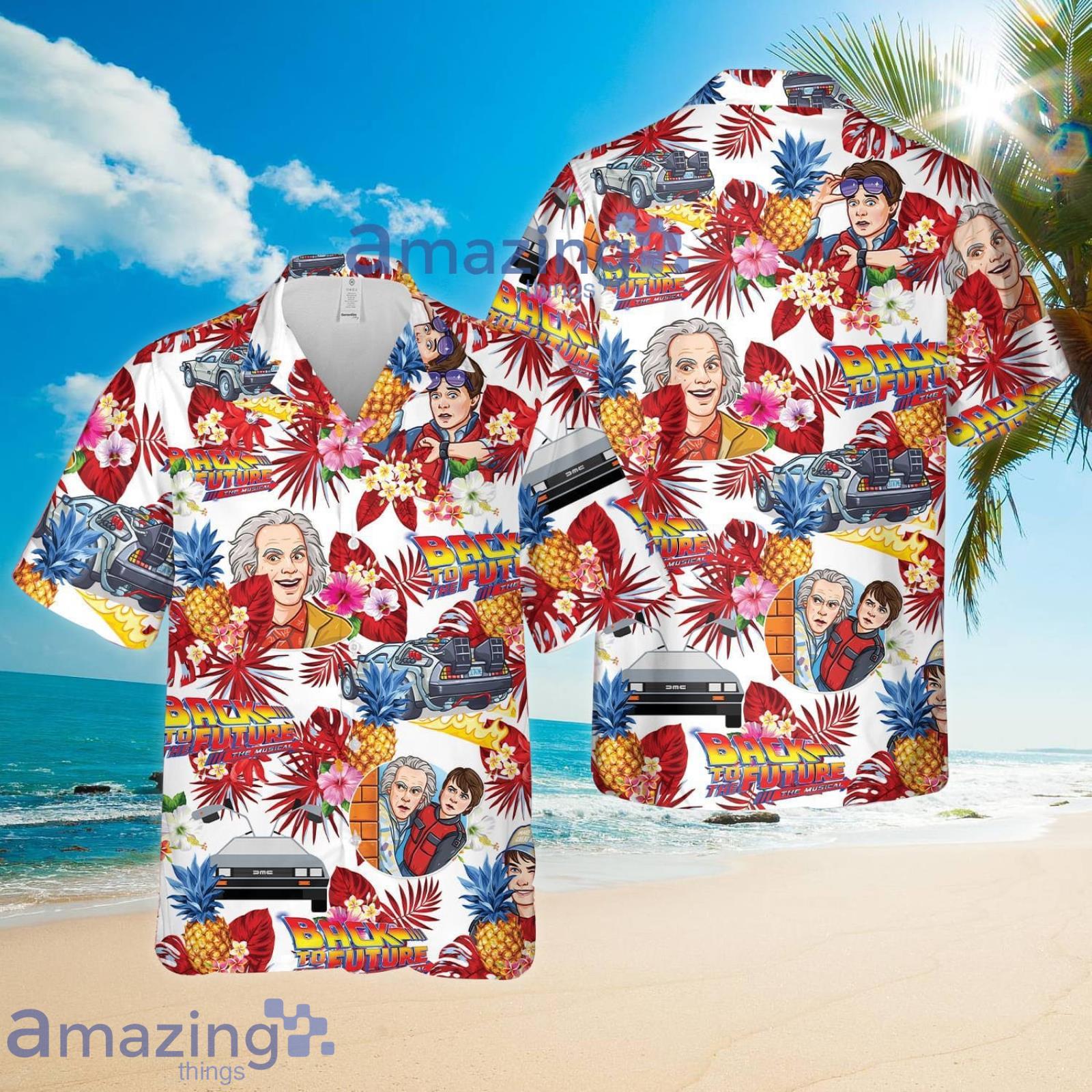 BTTF Hawaii Style Pineapple Tropical Flower Summer Set Hawaiian Shirt And Shorts Product Photo 1
