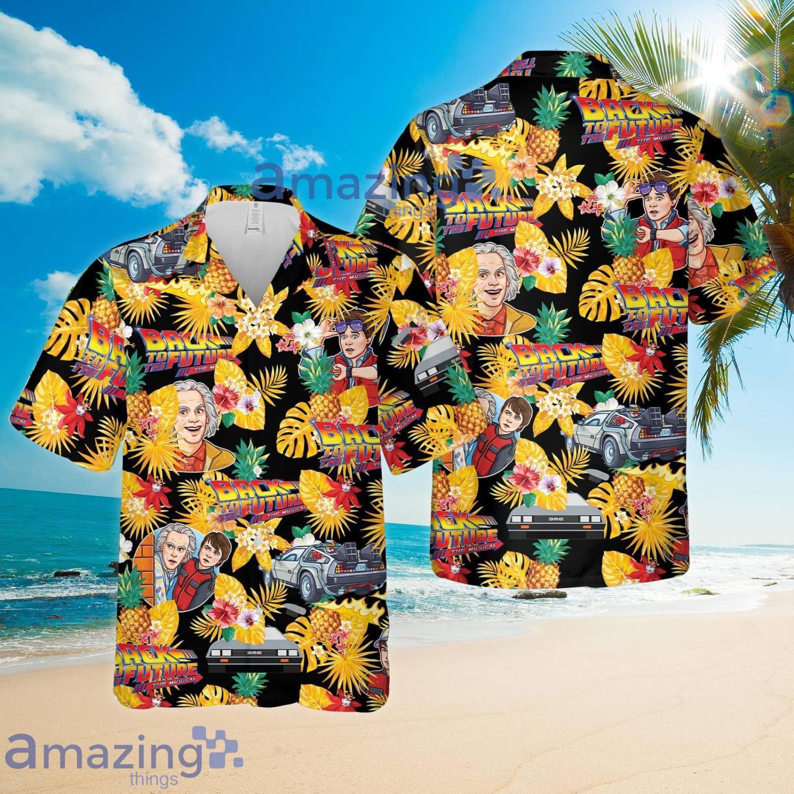 BTTF Tropical Hawaii Beach Pineapple Tropical Flower Summer Set Hawaiian Shirt And Shorts Product Photo 1