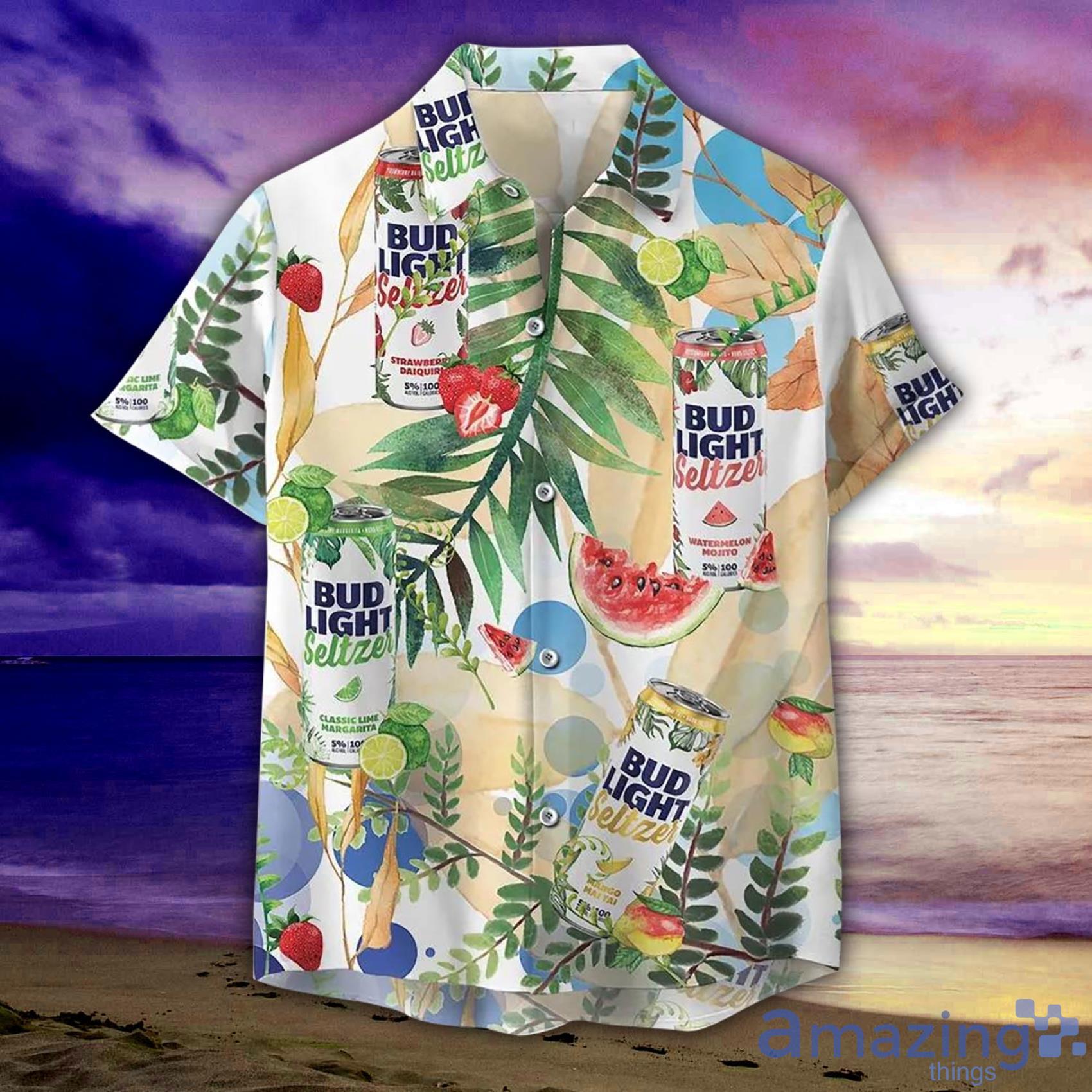 Bud Light Seltzer Mango Strawberry Watermelon Summer Hawaiian Shirt Product Photo 1
