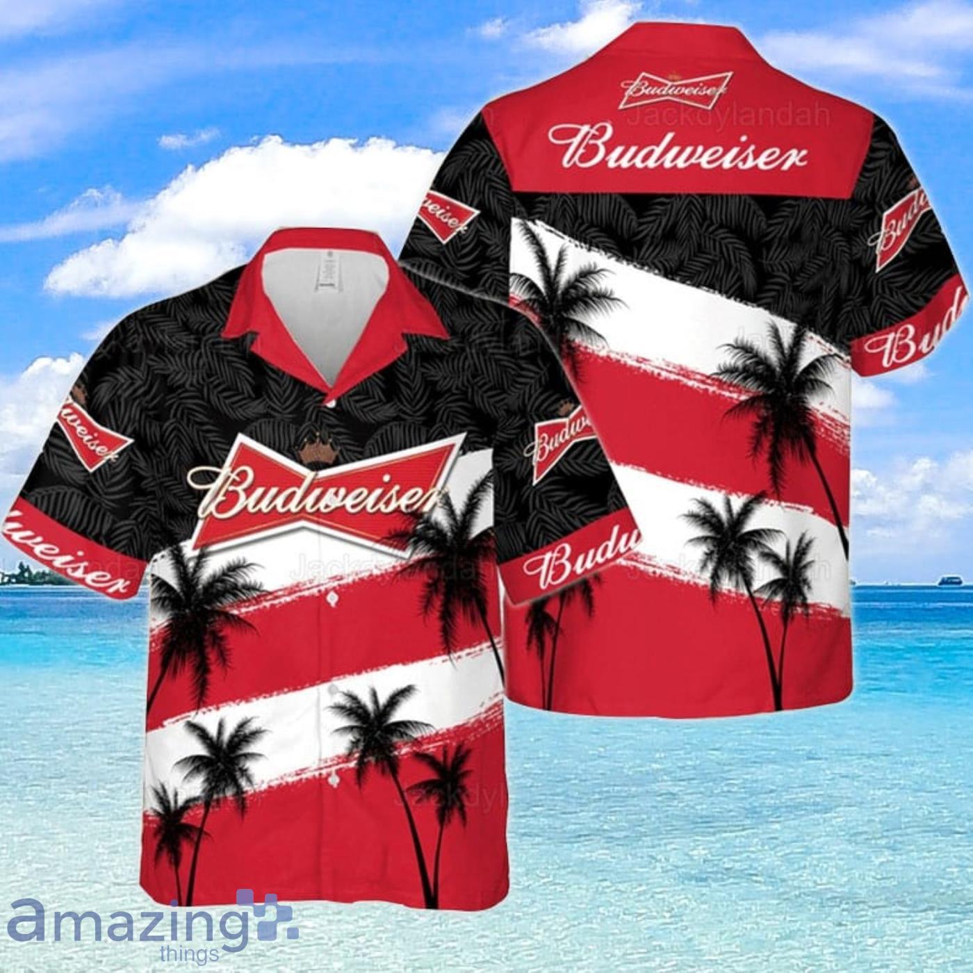 Budweiser Coconut Tree Hawaiian Shirt For Men And Women Product Photo 1