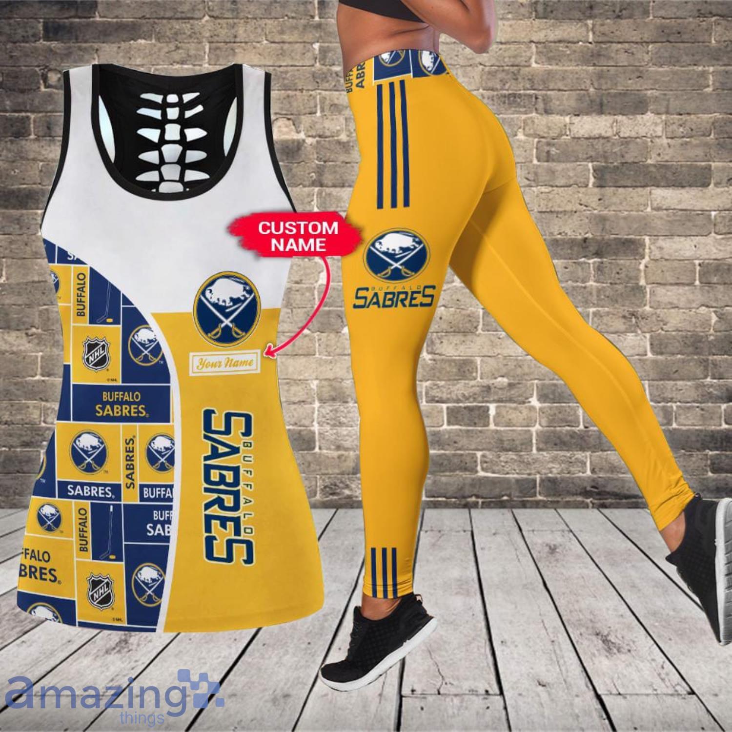 Buffalo Sabres Custom Name Leggings And Hollow Tank Top For Women Product Photo 1