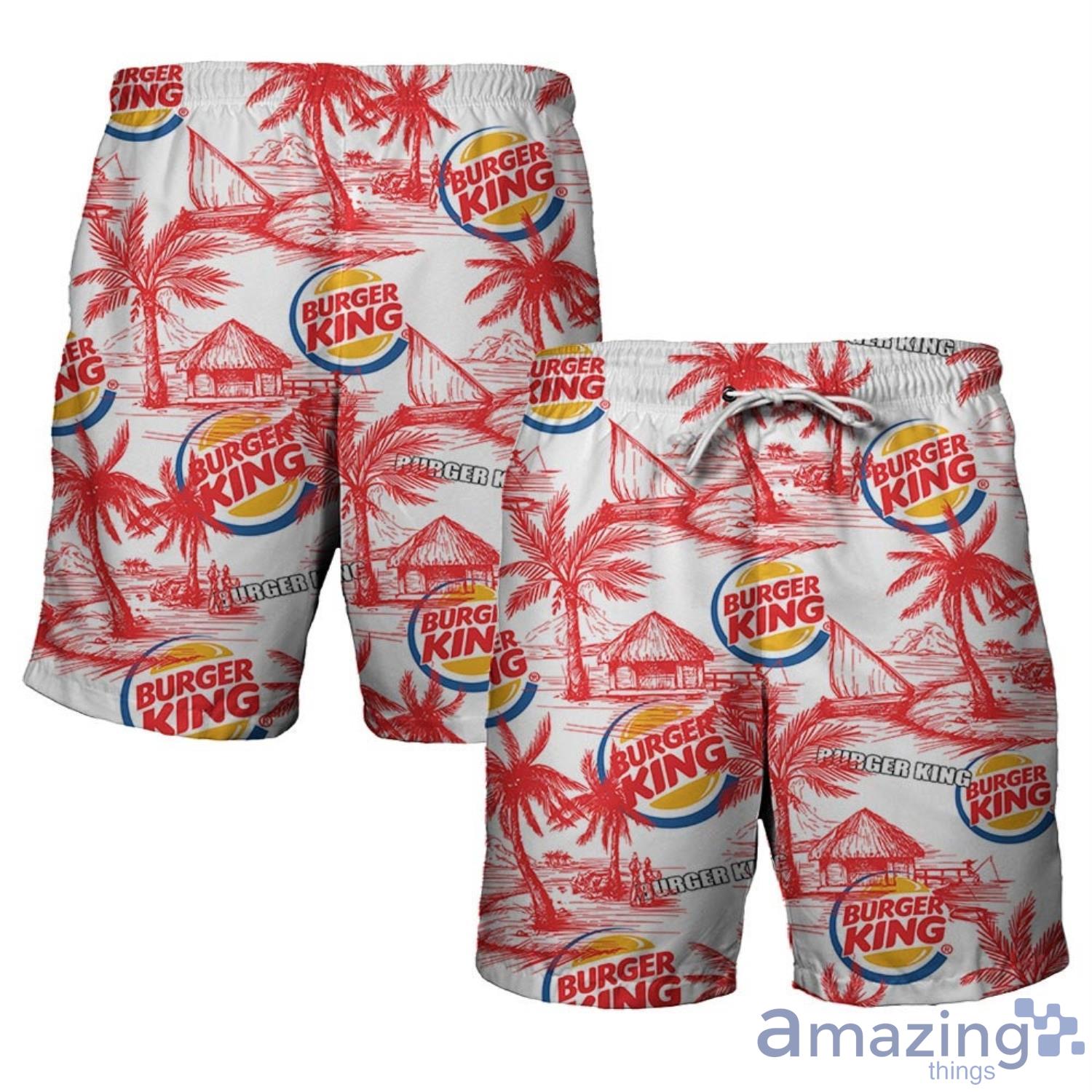 Burger King Food Tropical Flower Aloha Hawaiian Shirt And Beach Short Set image Burger King Food Tropical Flower Aloha Hawaiian Shirt And Beach Short Set Product Photo 2
