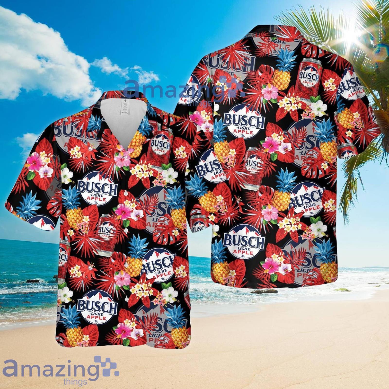 Busch Light Beer Lovers Pineapple Tropical Flower Summer Set Hawaiian Shirt And Shorts Product Photo 1