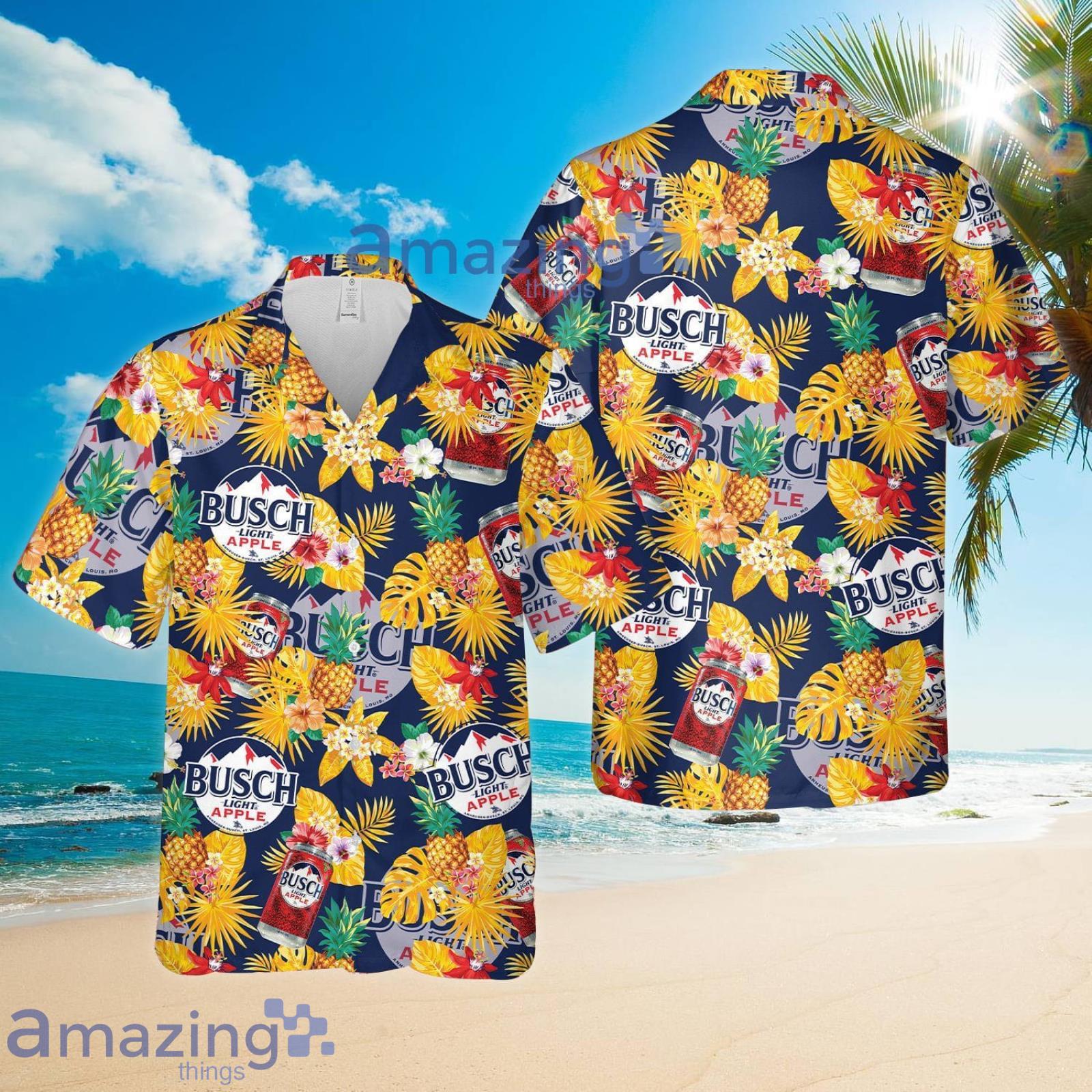 Busch Light Tropical Beach Beer Lovers ineapple Tropical Flower Summer Set Hawaiian Shirt And Shorts Product Photo 1