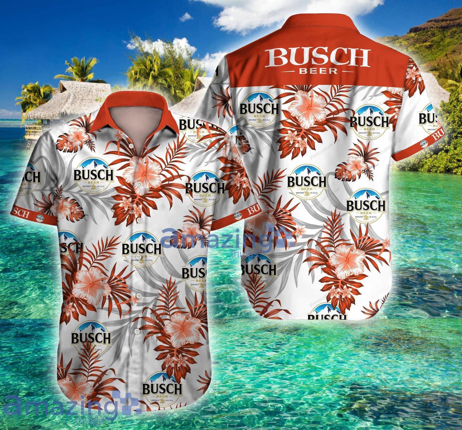 Busch Summer Flower Tropical Short Sleeve Hawaiian Shirt For Men And Women Product Photo 1